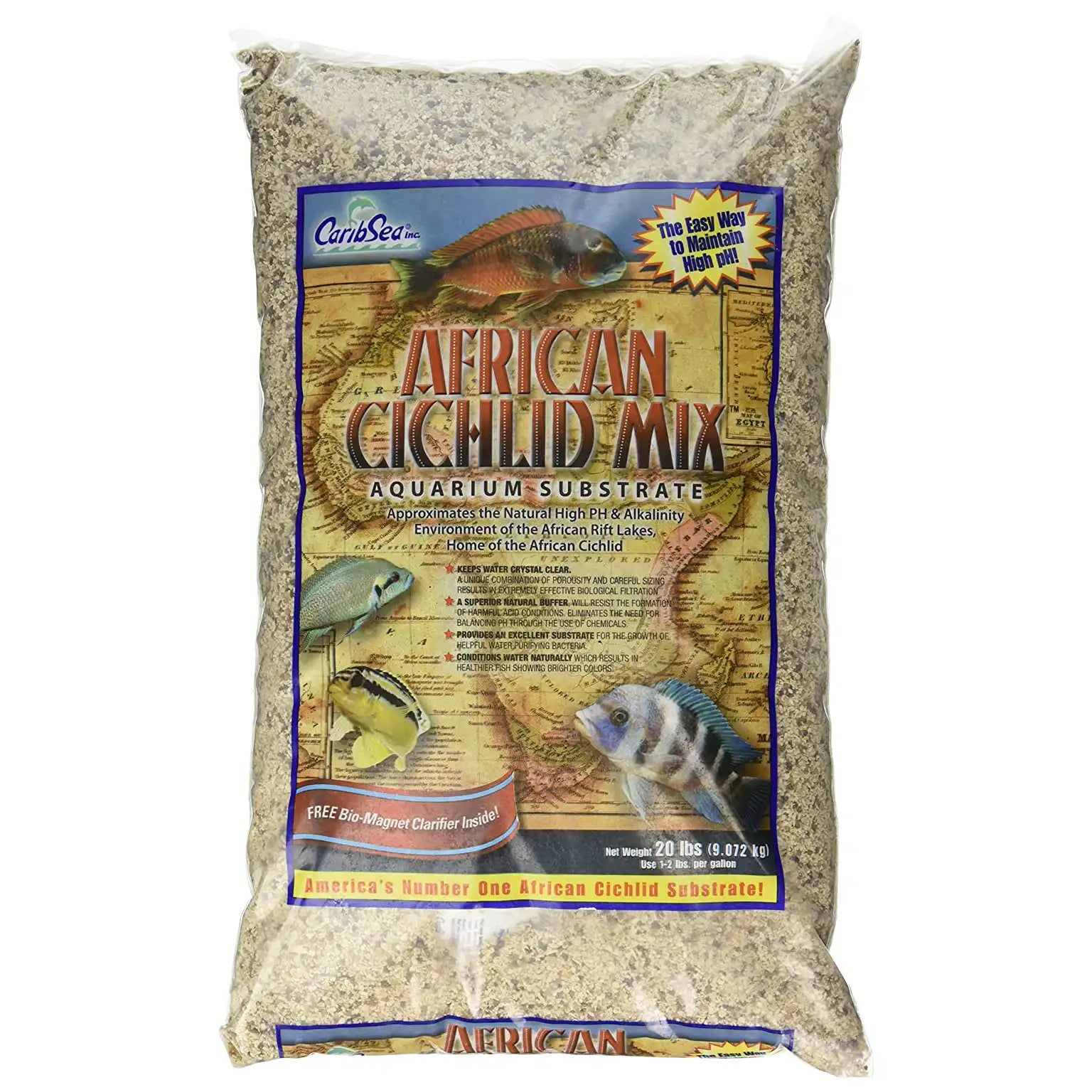 CaribSea African Cichlid Mix Sahara Sand - 20lb Bag for Aquarium Substrate | Ideal for Cichlid Tanks, Fish Tank Decoration & Natural Habitat Setup