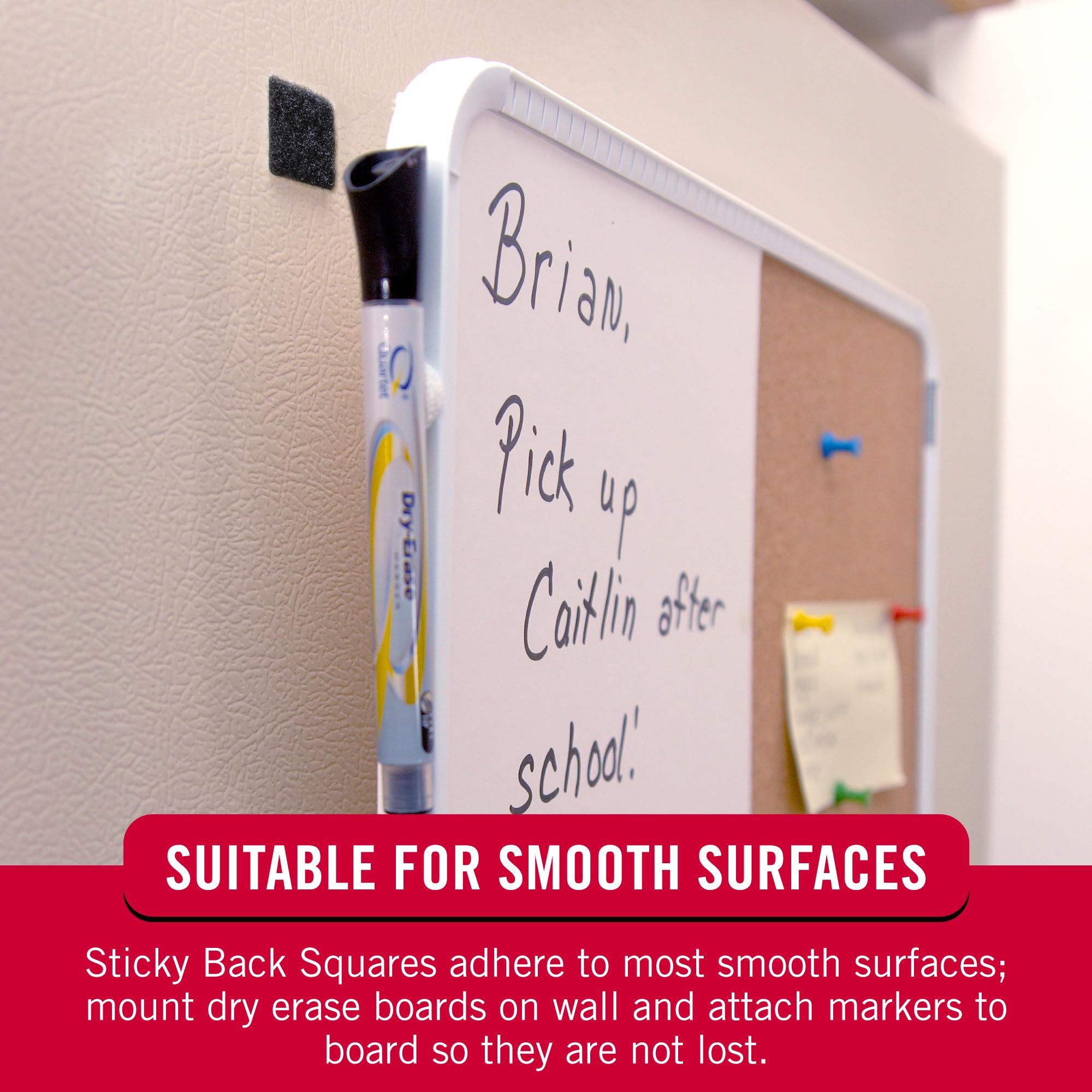 VELCRO Brand Sticky Back Hook and Loop Fasteners - 7/8 Inch Black Squares (Pack of 12) - Strong Adhesive for Home, Office, DIY Projects & Crafts - Secure Organizing, Hanging & Mounting Solutions