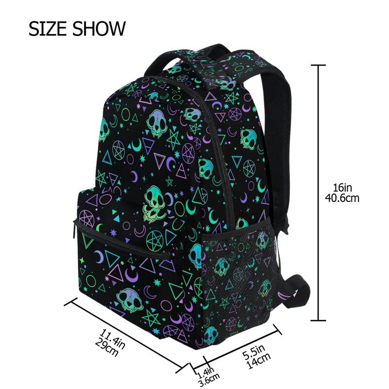 Magic Skulls College Backpack - Stylish Laptop Rucksack for Adults & Teens, Durable Business Travel & School Bookbag, Perfect for Work, Study, and Daily Commute
