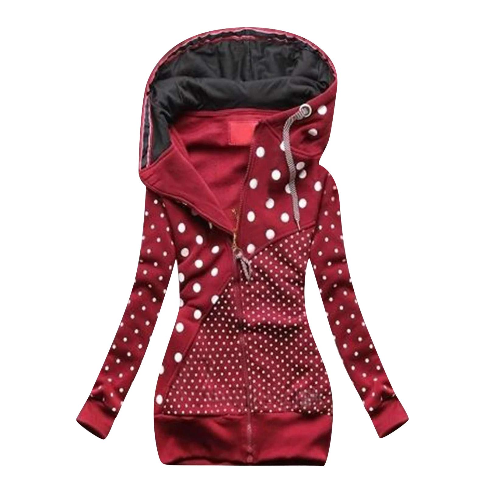 Women's Slim Fit Plaid Hooded Jacket with Drawstring - Long Sleeve Stitched Coat for Fashion Outwear | Perfect for Casual Wear, Fall Layering & Outdoor Activities