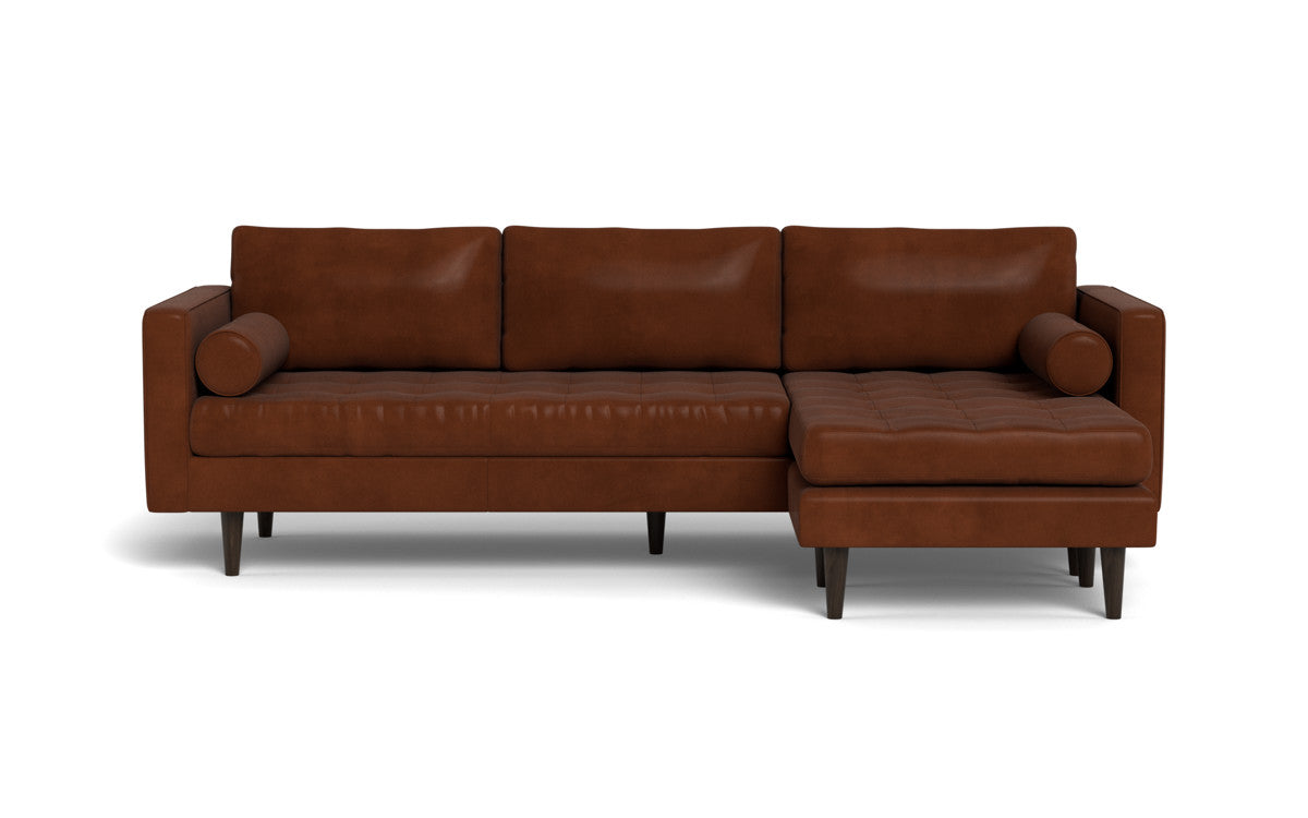 Reversible Leather Sofa Chaise Lounge - Ladybird 104 Genuine Leather Sectional Couch for Living Room, Bedroom & Home Theater Comfort