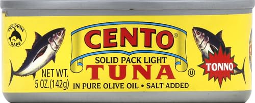 Cento Tuna in Olive Oil, 5 Ounce (Pack of 12) - Premium Italian Albacore Tuna for Salads, Sandwiches & Pasta Dishes - High Protein, Keto & Paleo Friendly