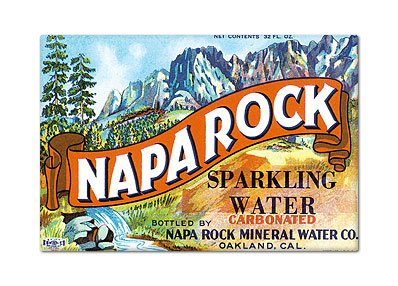 Napa Rock Mineral Water Label Art Fridge Magnet - Vintage Bottle Cap Style Decorative Refrigerator Magnets for Kitchen, Office & Home Decor