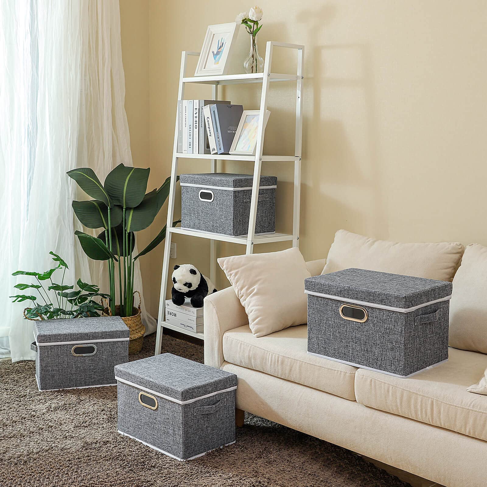 Yawinhe 6-Pack Collapsible Storage Baskets for Clothes & Shelves - Home Organization