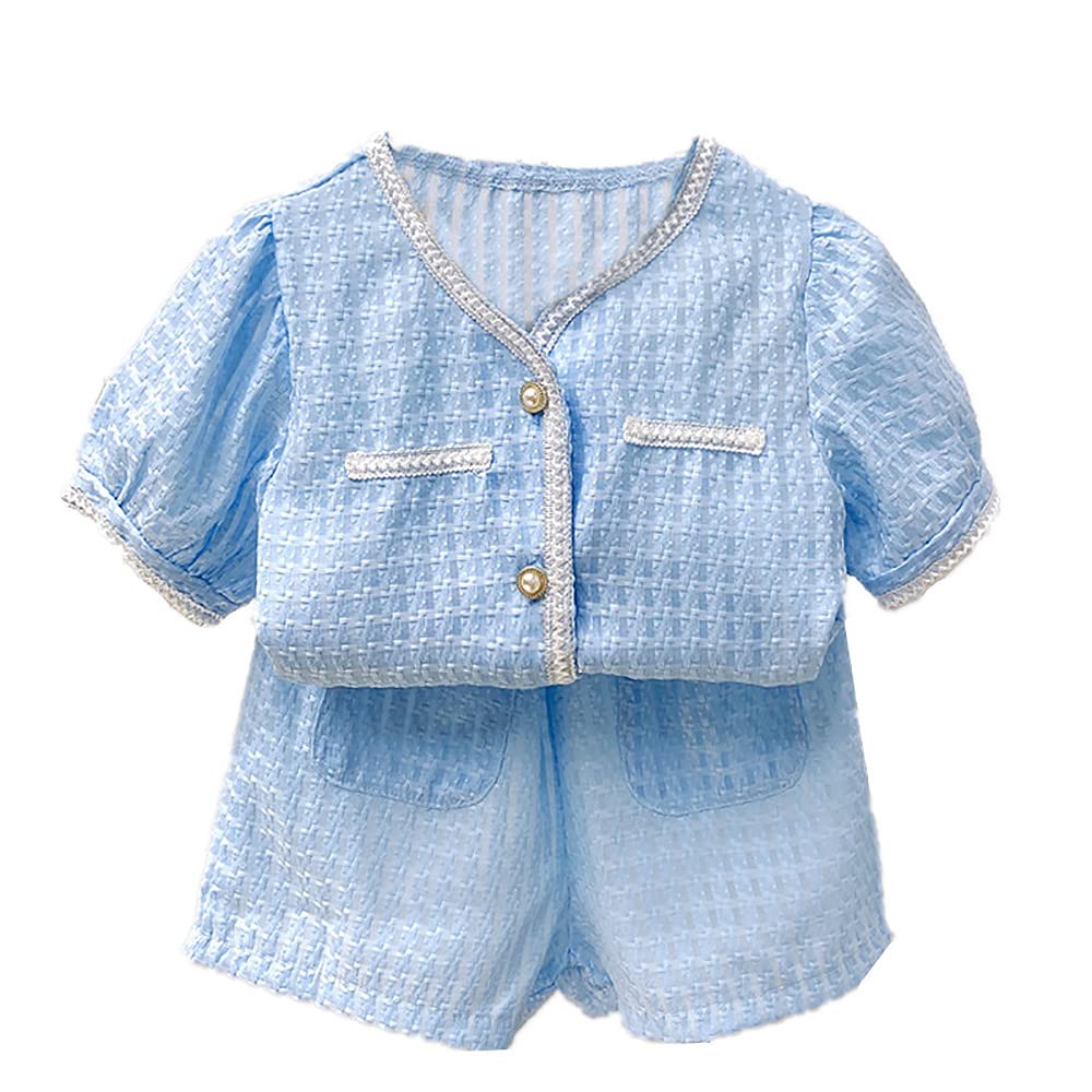 HOOLCHEAN 2PCS Toddler Girls Summer Outfit Set - Cute Blouse & Shorts for Little Girls | Perfect for Beach, Playdates & Outdoor Activities