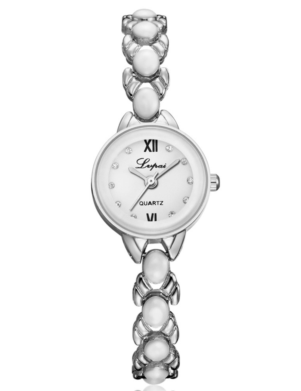 COOKI Women's Quartz Watch with Crystal Diamond - Stainless Steel Band Elegant Ladies Watch for Daily Wear, Office & Special Occasions