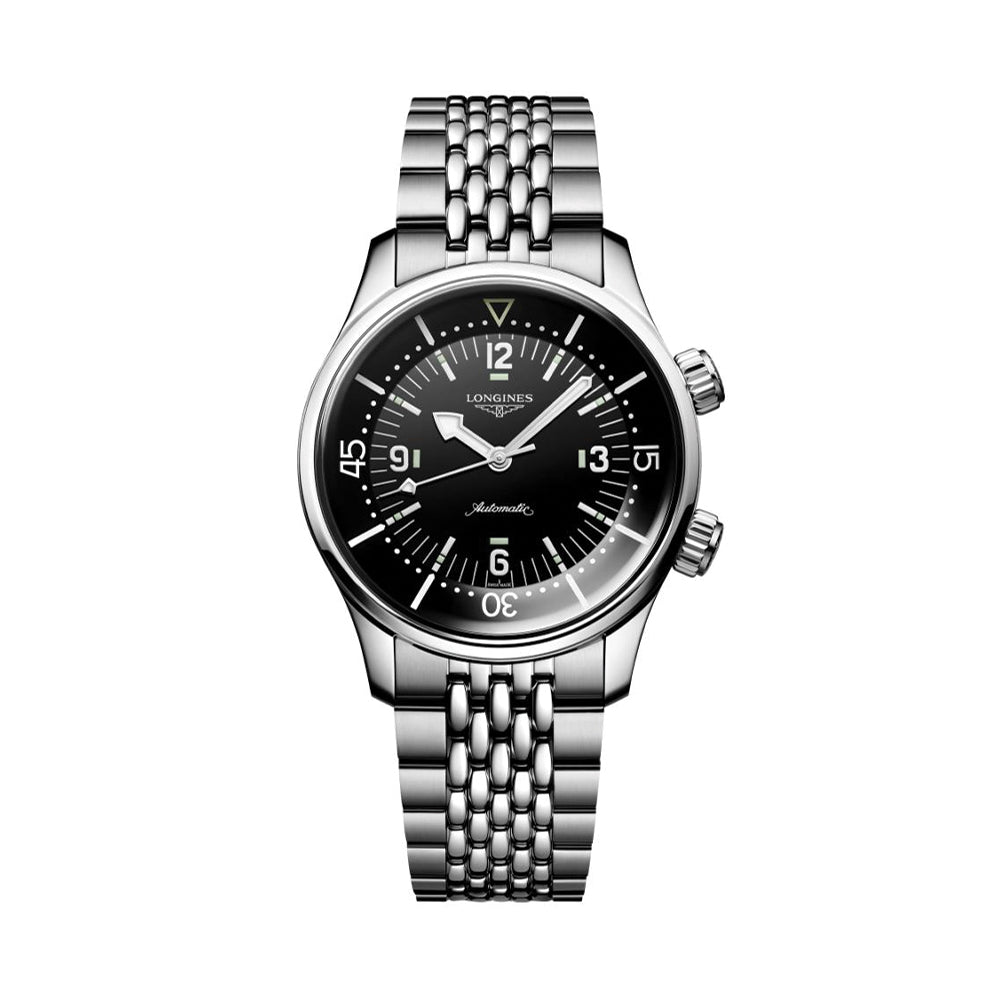 Legend Diver 39mm Automatic Watch - Black Dial with Stainless Steel Bracelet | Luxury Dive Watch for Men, Waterproof & Durable | Perfect for Scuba Diving, Swimming & Everyday Wear