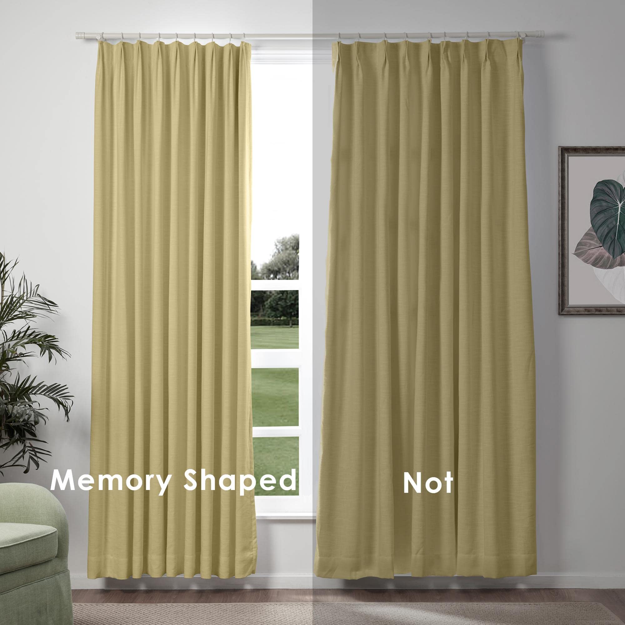 Blackout Thermal Insulated Curtains for Living Room - Grey Pinch Pleated Room Darkening Window Treatments (2 Panels, 52x96 Inches) - Noise Reducing & Energy Saving for Home, Office & Bedroom