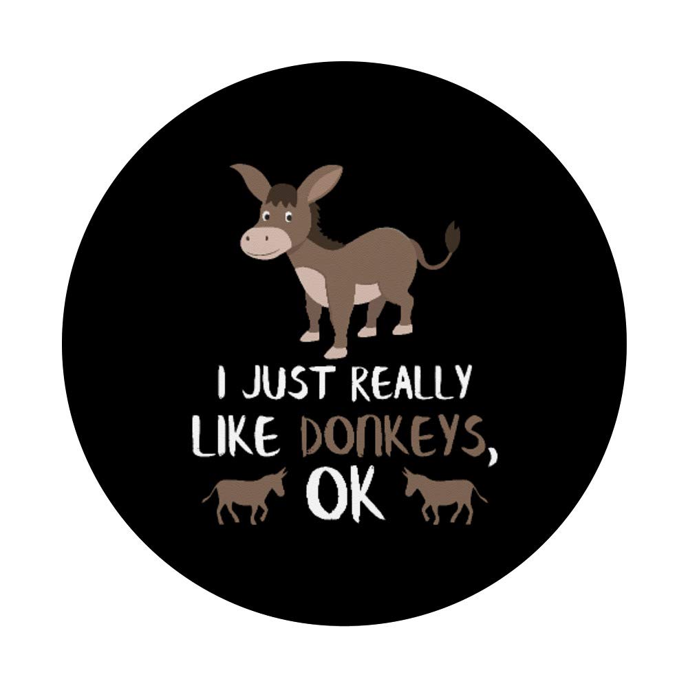 Cute Donkey PopSockets PopGrip - Swappable Phone Grip for iPhone, Samsung & Tablets - Perfect Farmer Gift & Animal Lover Present for Work, Travel & Daily Use