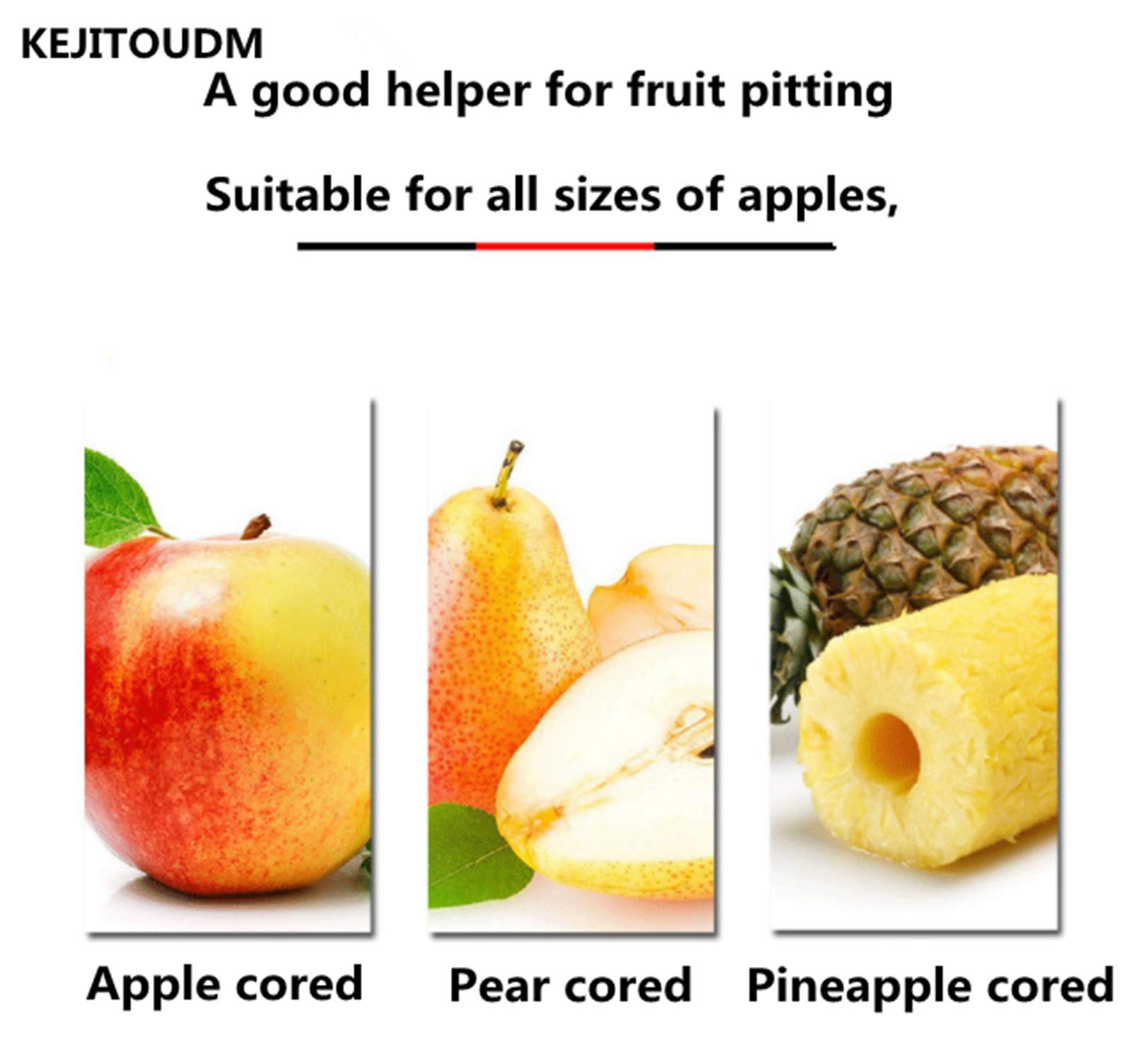 Premium Stainless Steel Apple Corer & Seed Remover - Multi-Fruit Tool for Apples, Pears, Bell Peppers & Pineapple | Includes Peeling Knife & 5 Fruit Forks | Perfect for Fruit Salads, Baking & Meal Prep