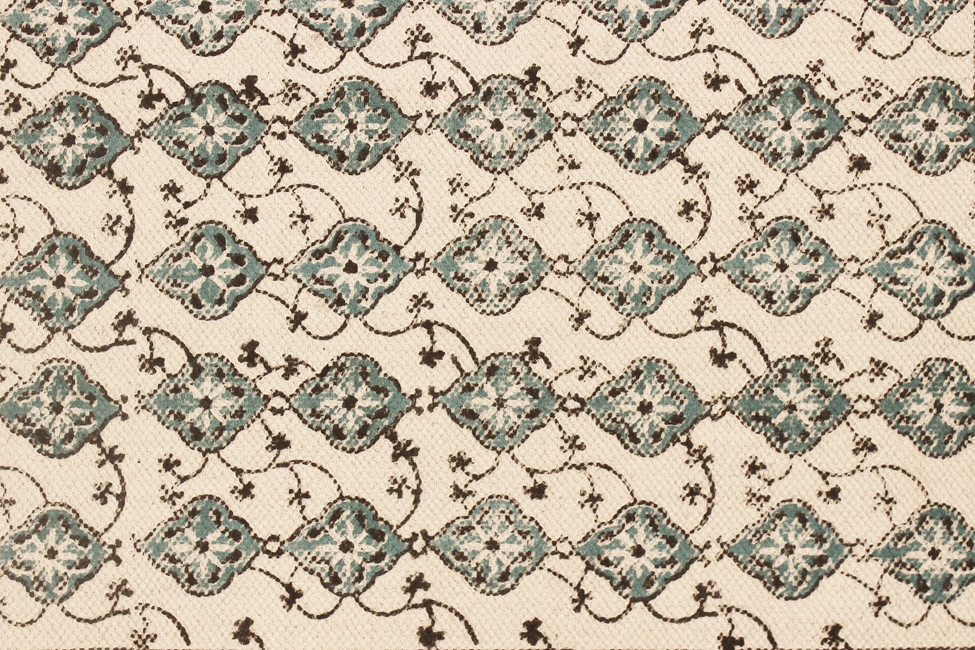 3x5 Ft Turquoise Blue Cotton Dhurrie Floral Kilim Rug - Handmade Flatweave Rectangular Carpet for High Traffic Areas | Indoor & Outdoor Use in Bedroom, Living Room, Dining Room | Boho Chic Home Decor