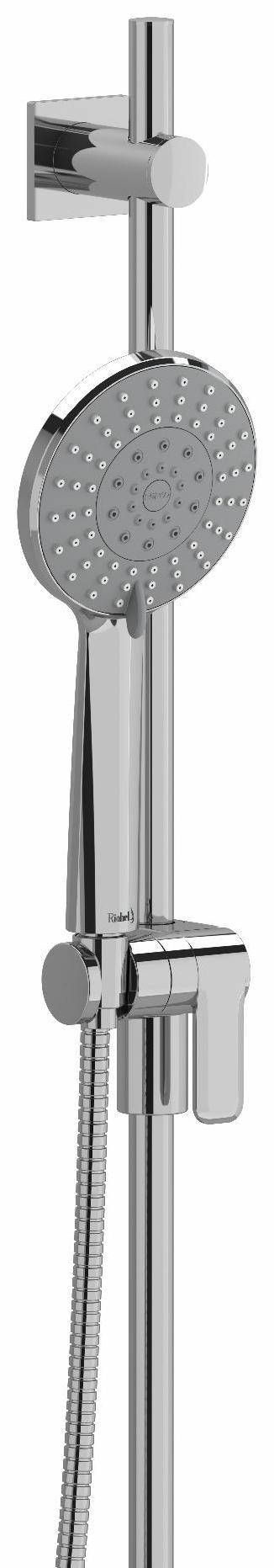 3-Function Adjustable Handheld Shower Head with 36-Inch Slide Bar - 1.8 GPM Chrome Finish (Model 4823C WS RIOBEL) - Perfect for Bathroom Renovation & Spa-Like Shower Experience