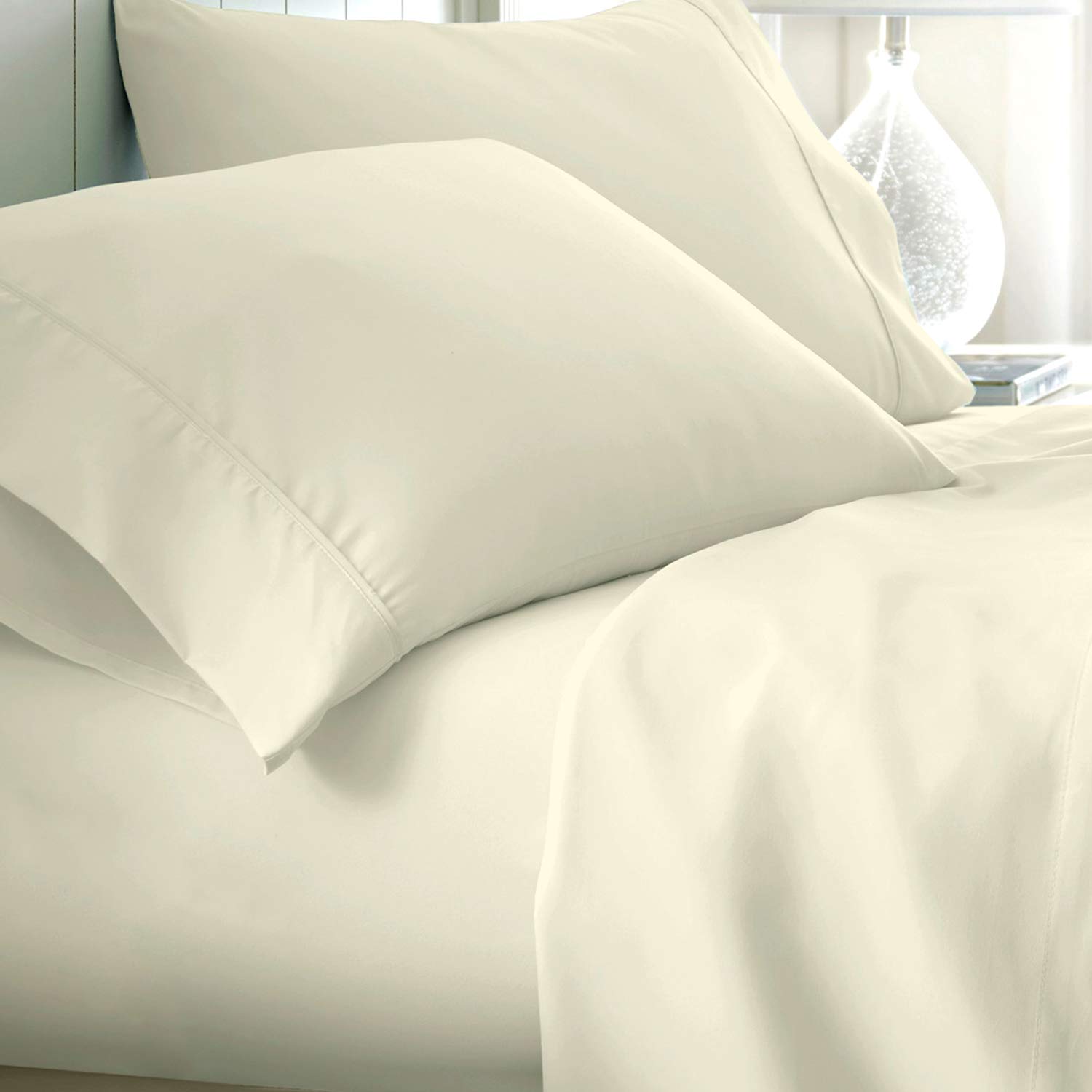 800 Thread Count Luxury Sateen Sheet Set (4Pc) - Full Size Long Staple Cotton Bed Sheets with 15