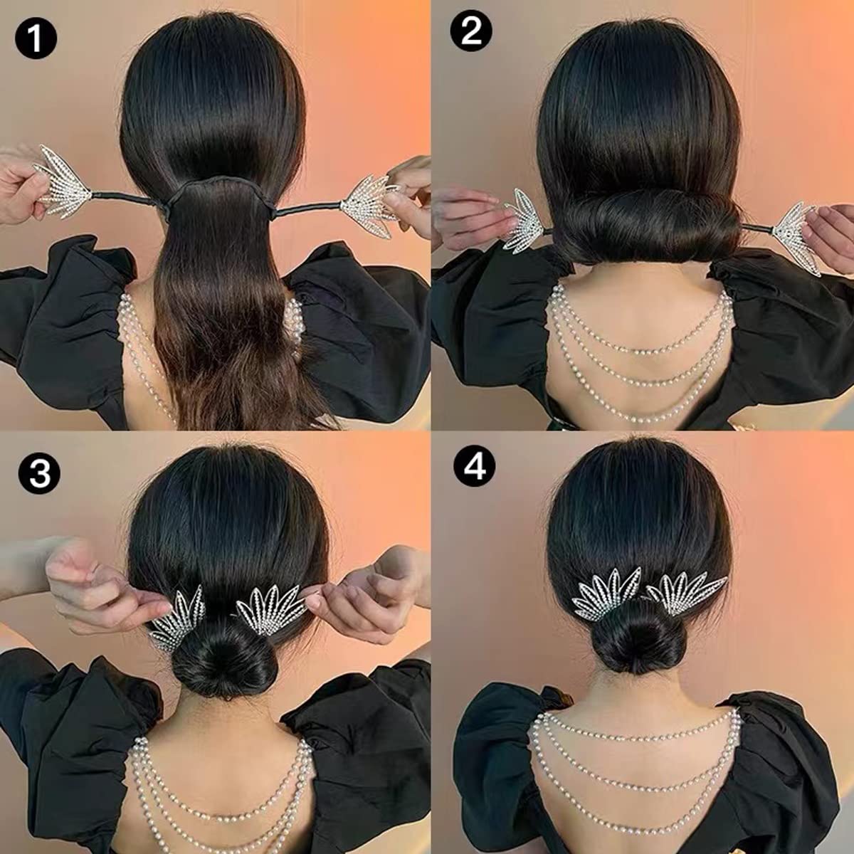 NASAMA Hair Bun Maker for Women - Easy & Elegant Updo Styling Tool, 1 Count (Black) - Perfect for Quick Hairstyles, Work, Parties & Everyday Use