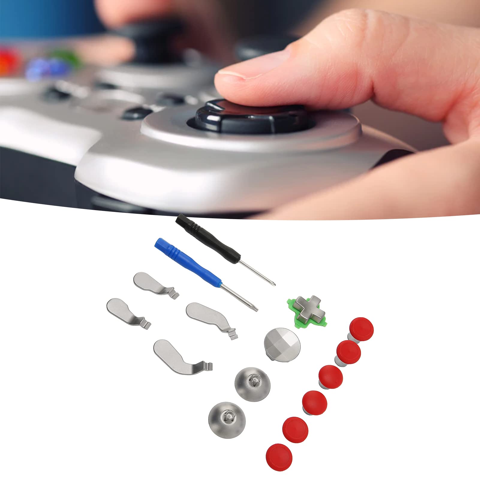 Metal Key Paddle Set for Gaming Controller - Reduce Fatigue (Red) - Perfect for FPS & Racing Games