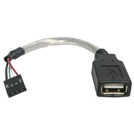 StarTech USB 2.0 A Female to 4-Pin Motherboard Header Adapter Cable - 6 Inch (USBMBADAPT) - Perfect for PC Builds, Motherboard Connections & Internal USB Port Expansion