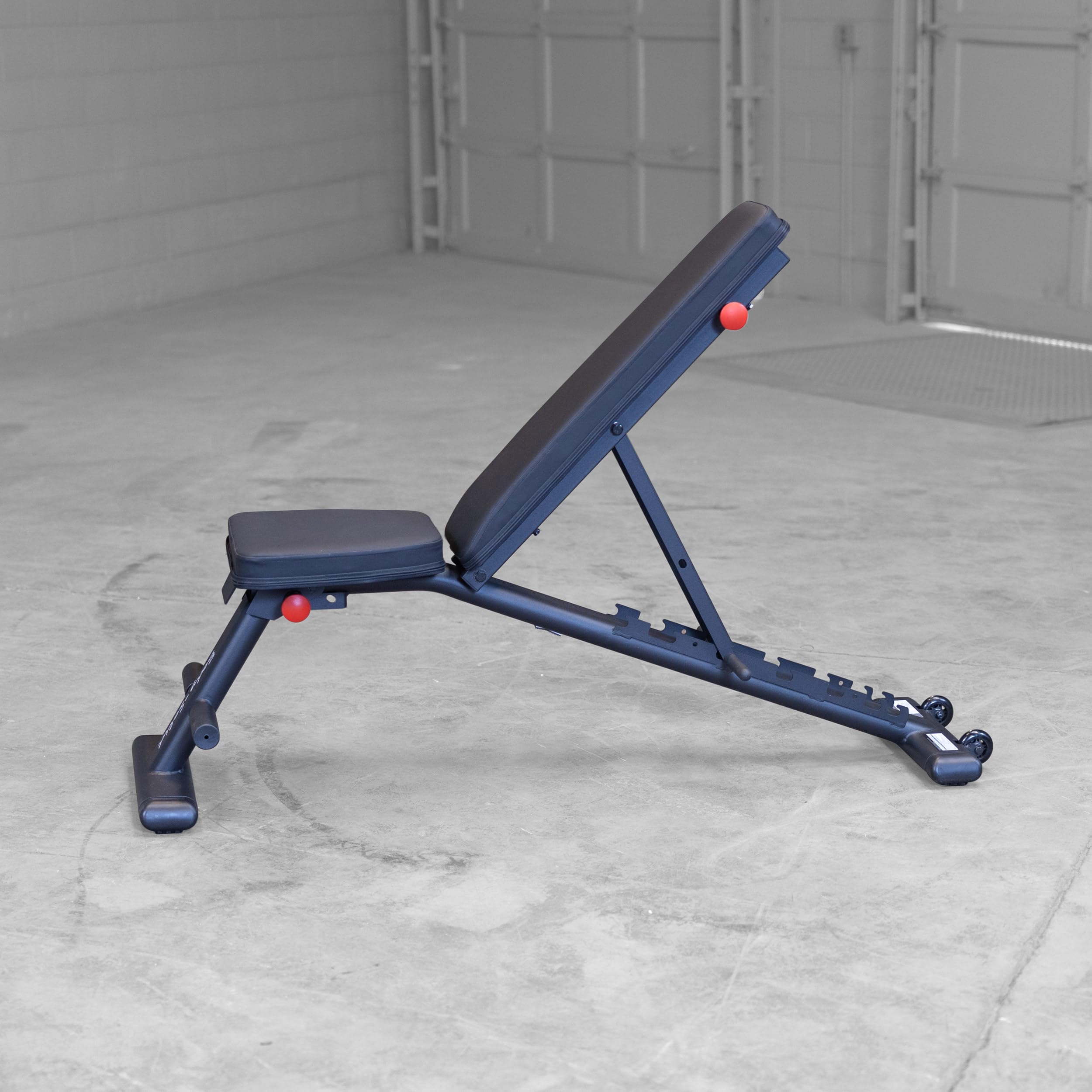 Body-Solid (GFID225B) Adjustable Weight Bench for Full Body Workout - 7-Position Ladder Adjustment, No Assembly Required, Incline/Decline/Flat Settings, Black - Perfect for Home Gym & Strength Training