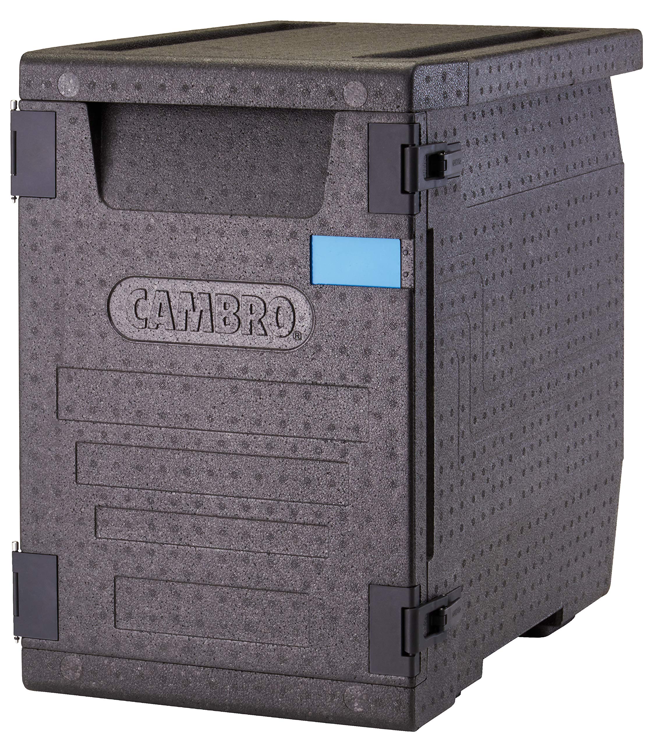 Cambro GoBox Insulated Food Carrier - Lightweight Thermal Hot Box for Catering & Transport (Holds Four 4-Inch Pans) - Front Load Gray Food Warmer | Perfect for Restaurants, Food Delivery & Outdoor Events