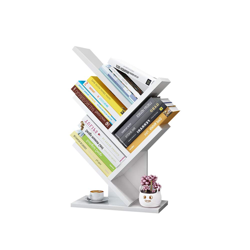5-Tier White Real Wood Desk Organizer - Bookshelf & File Holder for Office, Study, Home Organization | Perfect for Desk Accessories, Document Storage & Workspace Decluttering