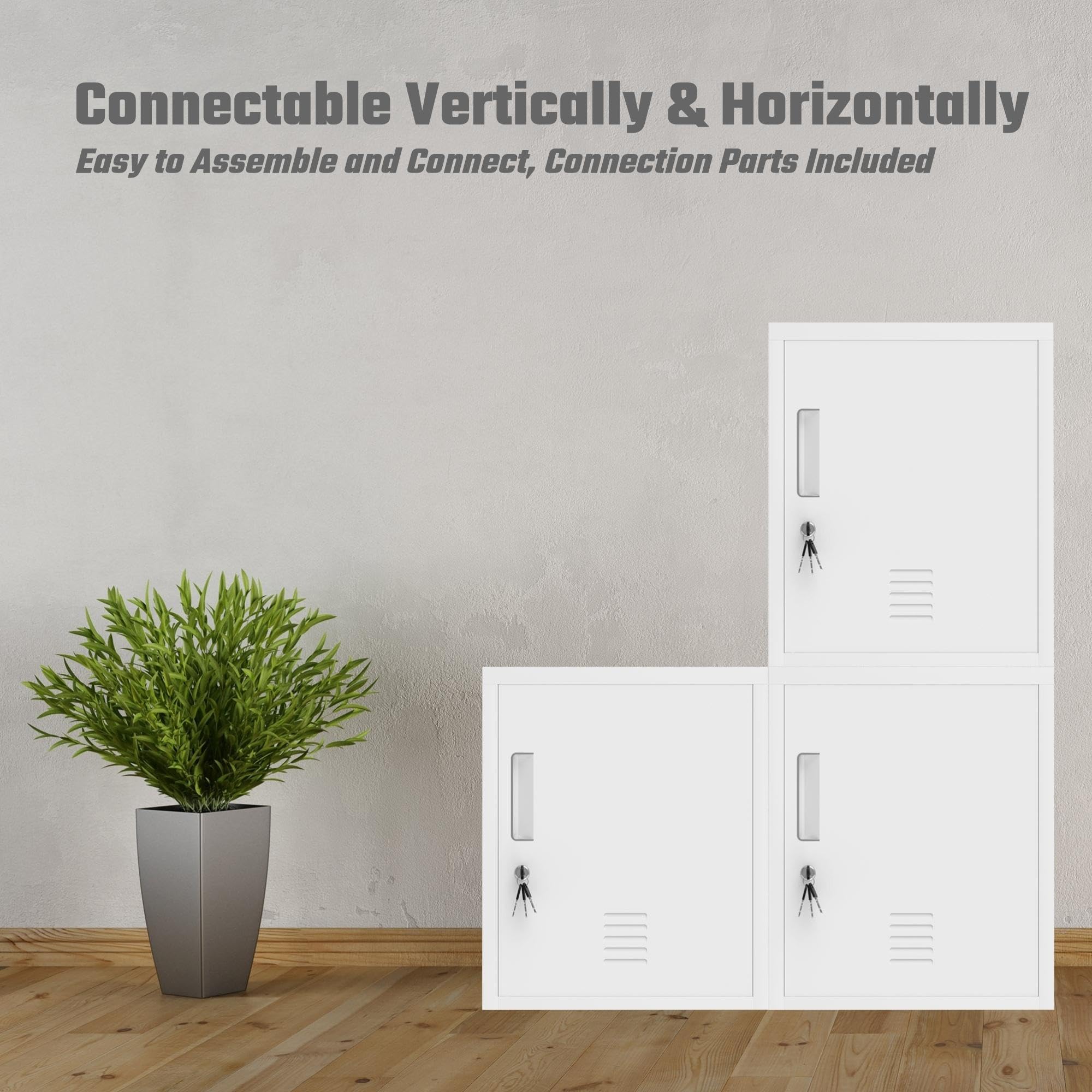 Metal Storage Locker Cabinet with Locking Door & Adjustable Shelf - Secure Organizer for Home, Office, Classroom & Workshop (White) - Perfect for Storing Supplies, Tools & Personal Items