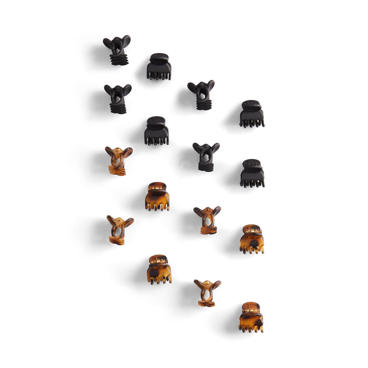 Kitsch Small Hair Clips for Women - No Pulling Non-Slip Baby Hair Barrettes | 16-Piece Set in Tortoise & Black | Durable Plastic Hair Accessories for Everyday Use, Work, and Special Occasions