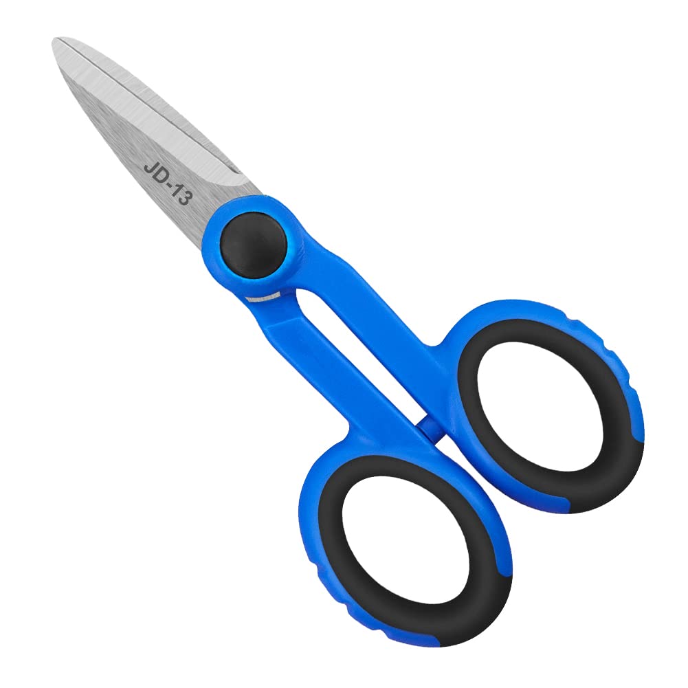 STEDI Heavy-Duty Stainless Steel Electrician Scissors with Serrated Teeth - Professional Wire Cutting Tool for Aluminum, Copper & Soft Cables - Ideal for Electrical Work, DIY Projects & Home Repairs
