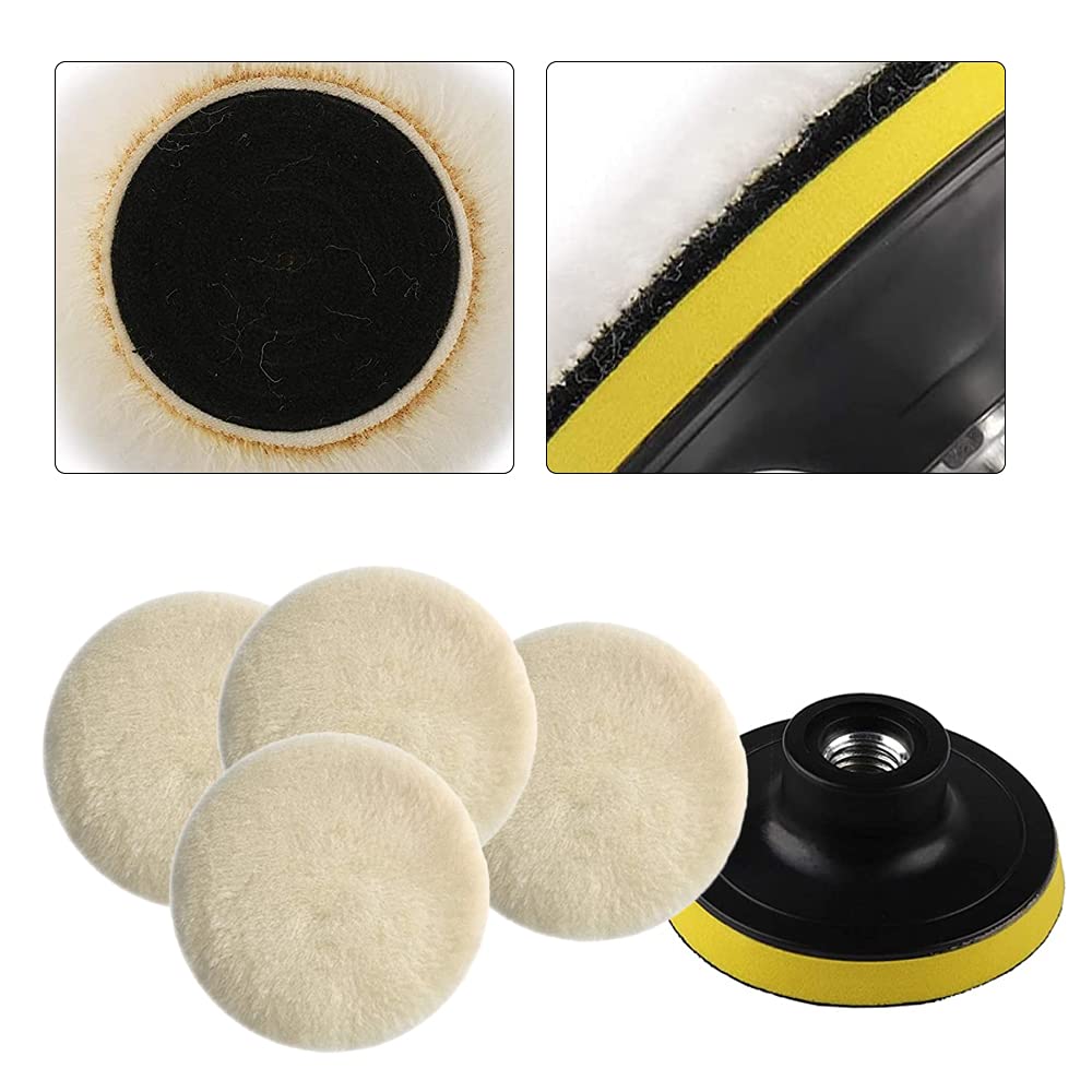 7-Piece Soft Wool Polishing Pads & Buffing Wheel Kit for Car Detailing - Perfect for Waxing, Polishing Bonnets, and Restoring Vehicle Shine