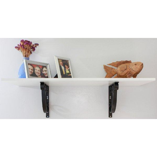 Heavy Duty Stainless Steel Ionic Shelf Bracket - Rustproof Wall Mounted Brackets for Floating Shelves, Kitchen, Bathroom & Garage Storage (Set of 4) - Perfect for Home Organization & DIY Projects