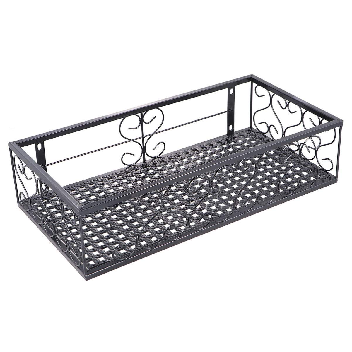 Rectangular Hanging Railing Planter - 50x20x12cm Balcony Flower Pot Holder, Fence Planter for Outdoor Garden Decor (Perfect for Small Spaces, Patios & Vertical Gardening)