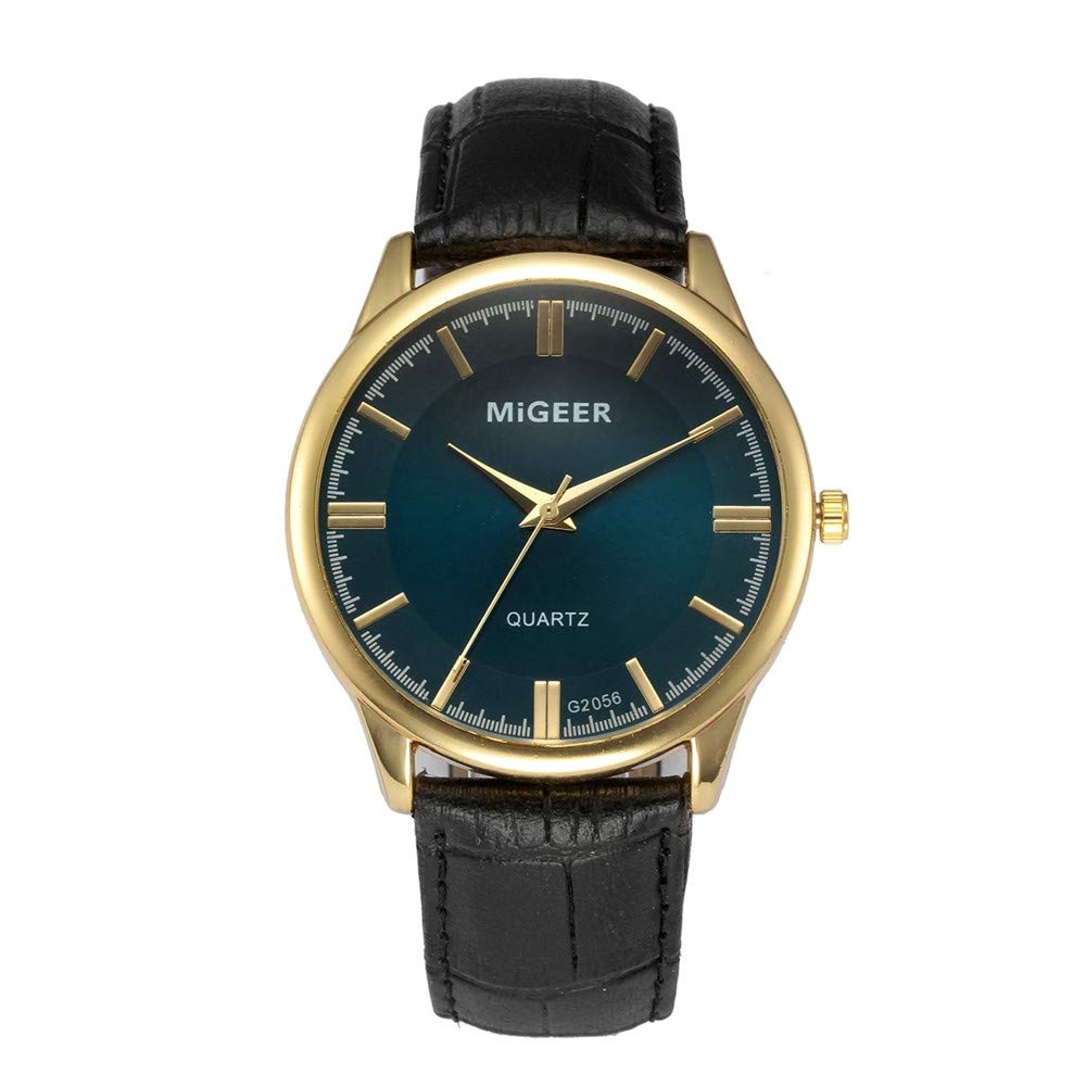 Men's Classic Black Leather Band Digital Quartz Watch - Stylish Casual Wristwatch with Durable Leather Strap - Perfect for Office, Daily Wear & Special Occasions