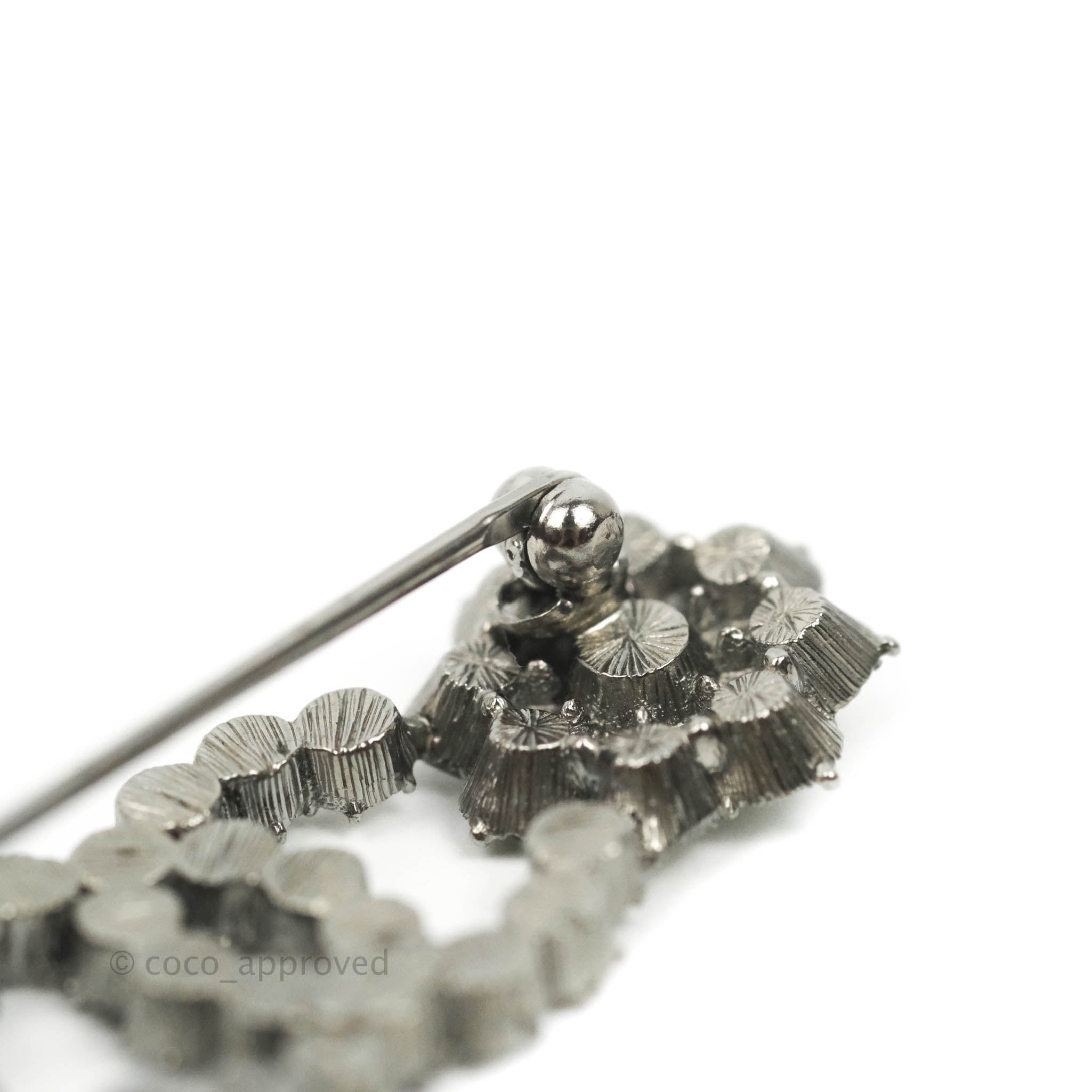 Chanel CC Crystal Camellia Flower Lotus Snowflake Brooch Silver Tone 15A - Elegant Fashion Accessory for Women, Perfect for Dresses, Jackets & Special Occasions