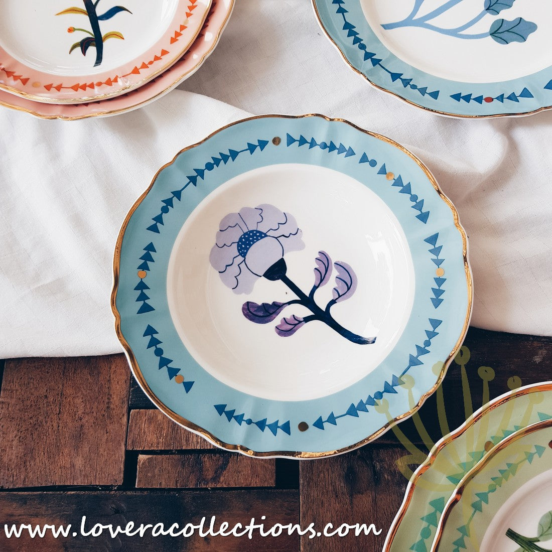 Bitossi Italy Botanica Dinnerware Set - Premium Ceramic Plates, Bowls & Mugs - Elegant Floral Design for Dining, Entertaining & Home Decor (50% Off Clearance Sale)