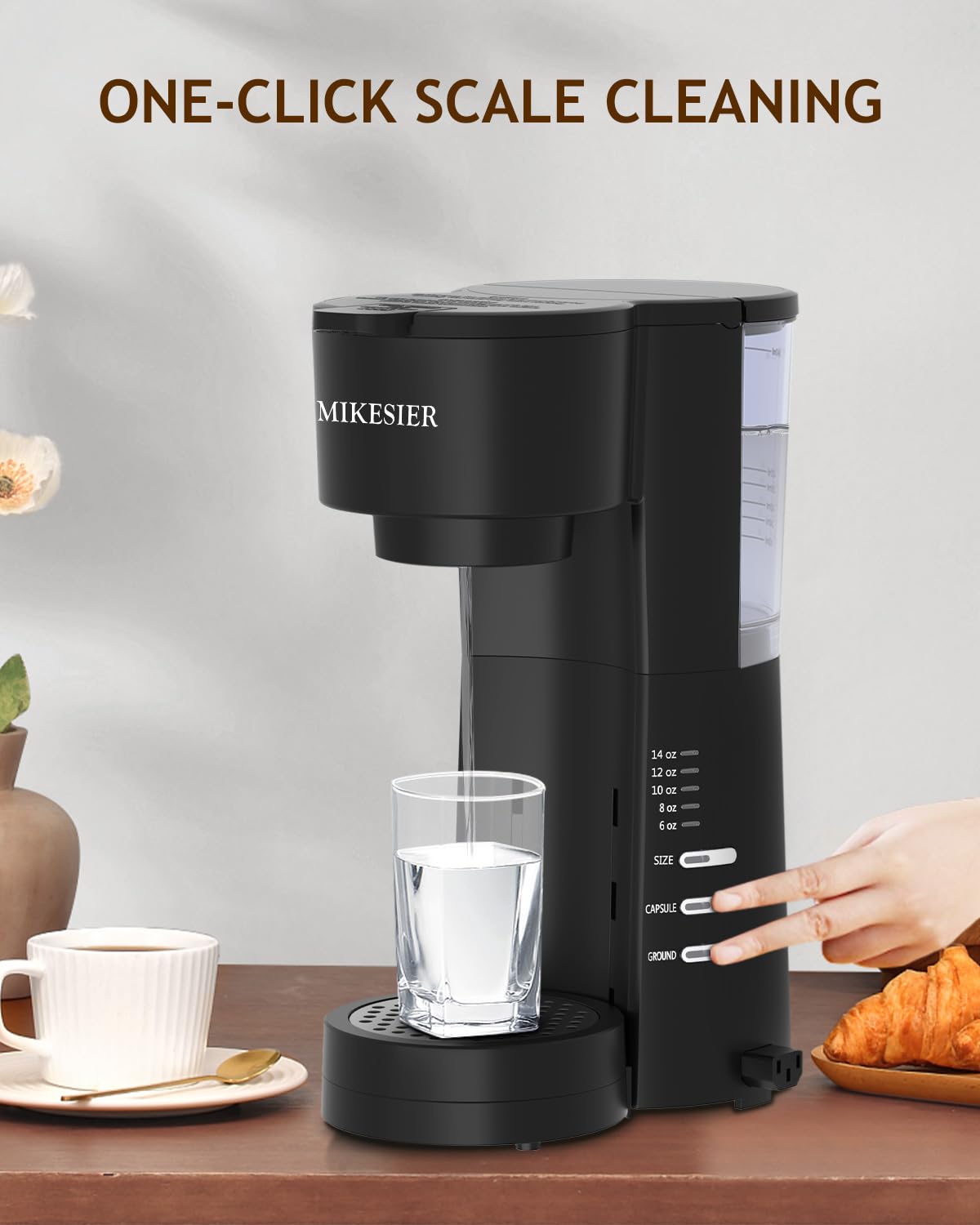 3-in-1 Single Serve Coffee Maker for K-Cups & Ground Coffee - Compact Espresso Machine with Milk Frother, 6-14oz Brew Size, 28oz Removable Water Tank, Adjustable Drip Tray - Perfect for Home, Office & Small Spaces