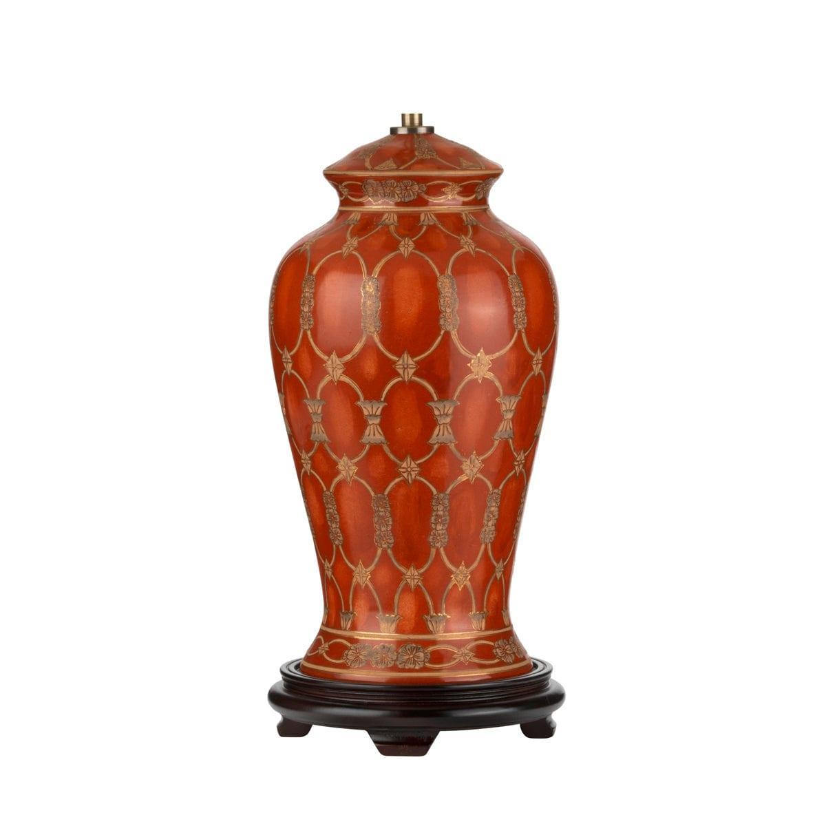Datai 1 Light Terracotta Ceramic Table Lamp Base - Handcrafted Earth-Toned Lamp Stand for Bedroom, Living Room & Office Decor