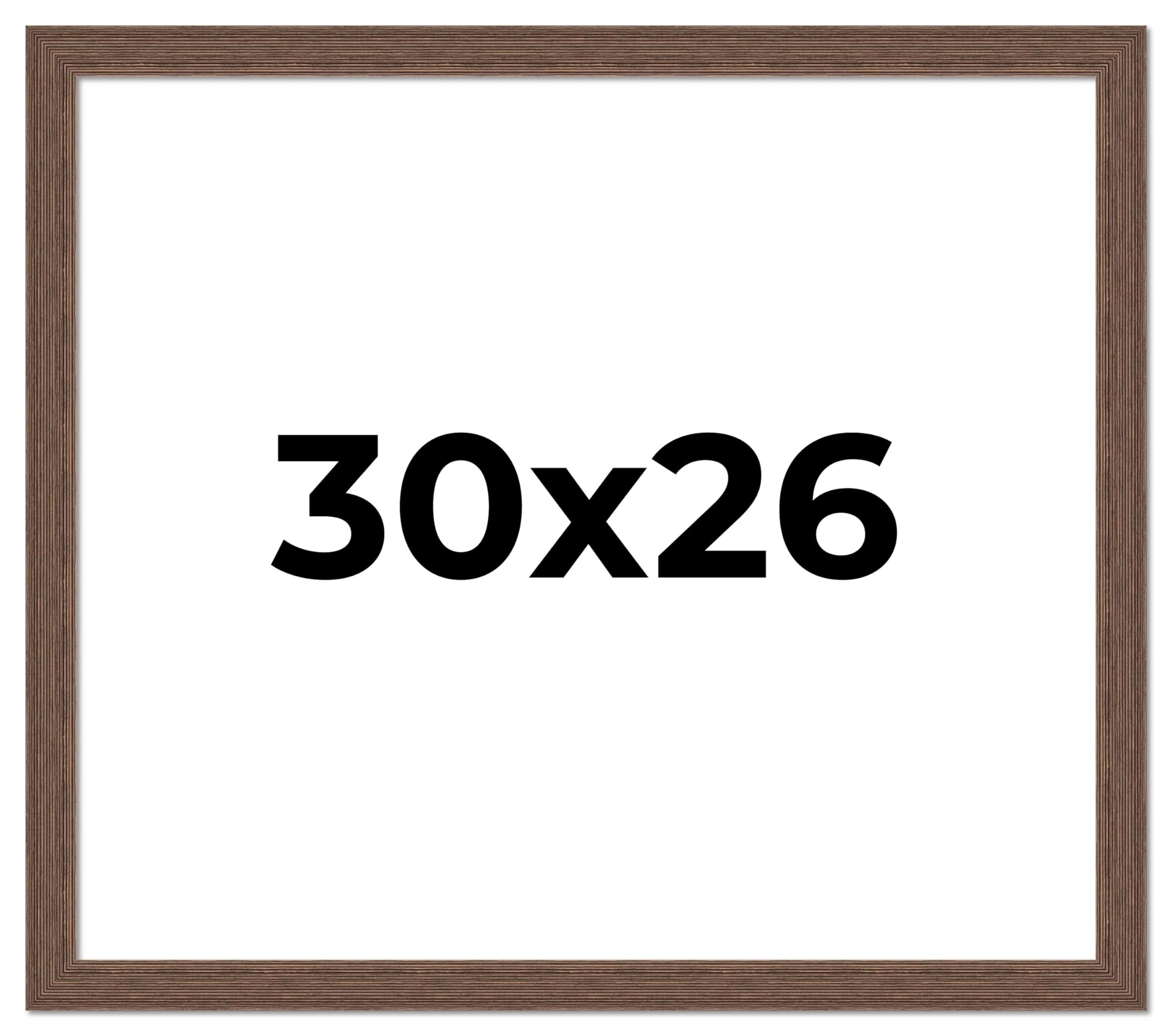 30x26 Brown Distressed Barnwood Picture Frame - Rustic Farmhouse Photo Frame with UV Acrylic Shatter Guard & Acid-Free Backing | Perfect for Wall Decor, Wedding Photos, and Home Office Display
