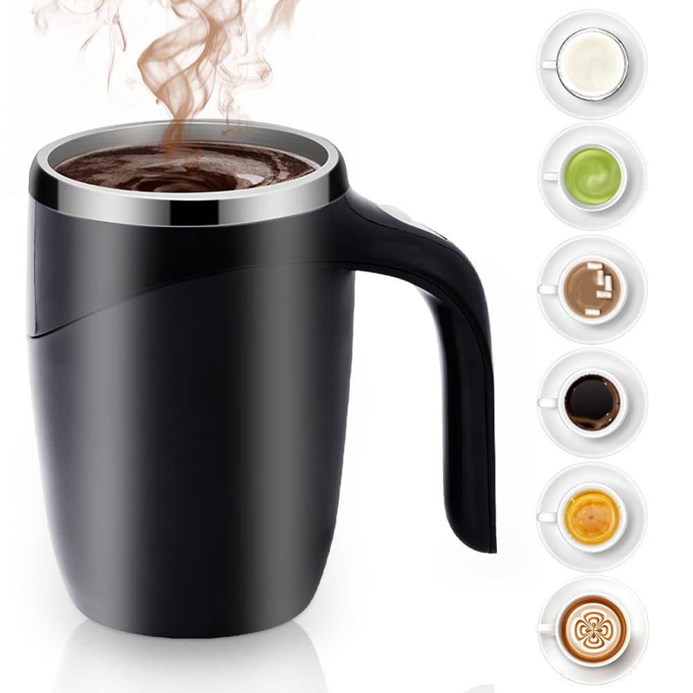 Automatic Magnetic Stirring Coffee Mug - Rechargeable Self-Stirring Travel Mug with Fast Mixing for Coffee, Tea & Hot Chocolate | Perfect for Office, Home & Commuting