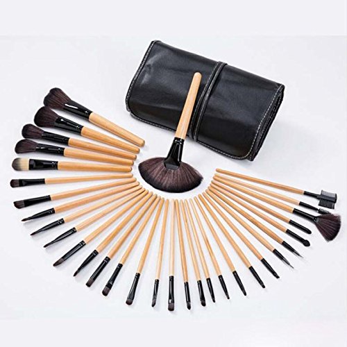 32-Piece Professional Makeup Brush Set with Pouch - Soft Bristle Eyeshadow & Eyebrow Cosmetic Brushes Kit for Makeup Artists & Beginners - Perfect for Travel, Salon & Home Use
