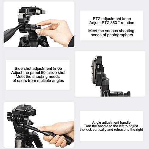 Eighosee 55 Inch/140cm Camera Tripod with Phone Holder & Carry Bag - Heavy Duty 3KG Max Load for DSLR, Smartphone, Live Streaming, YouTube Videos & Photography