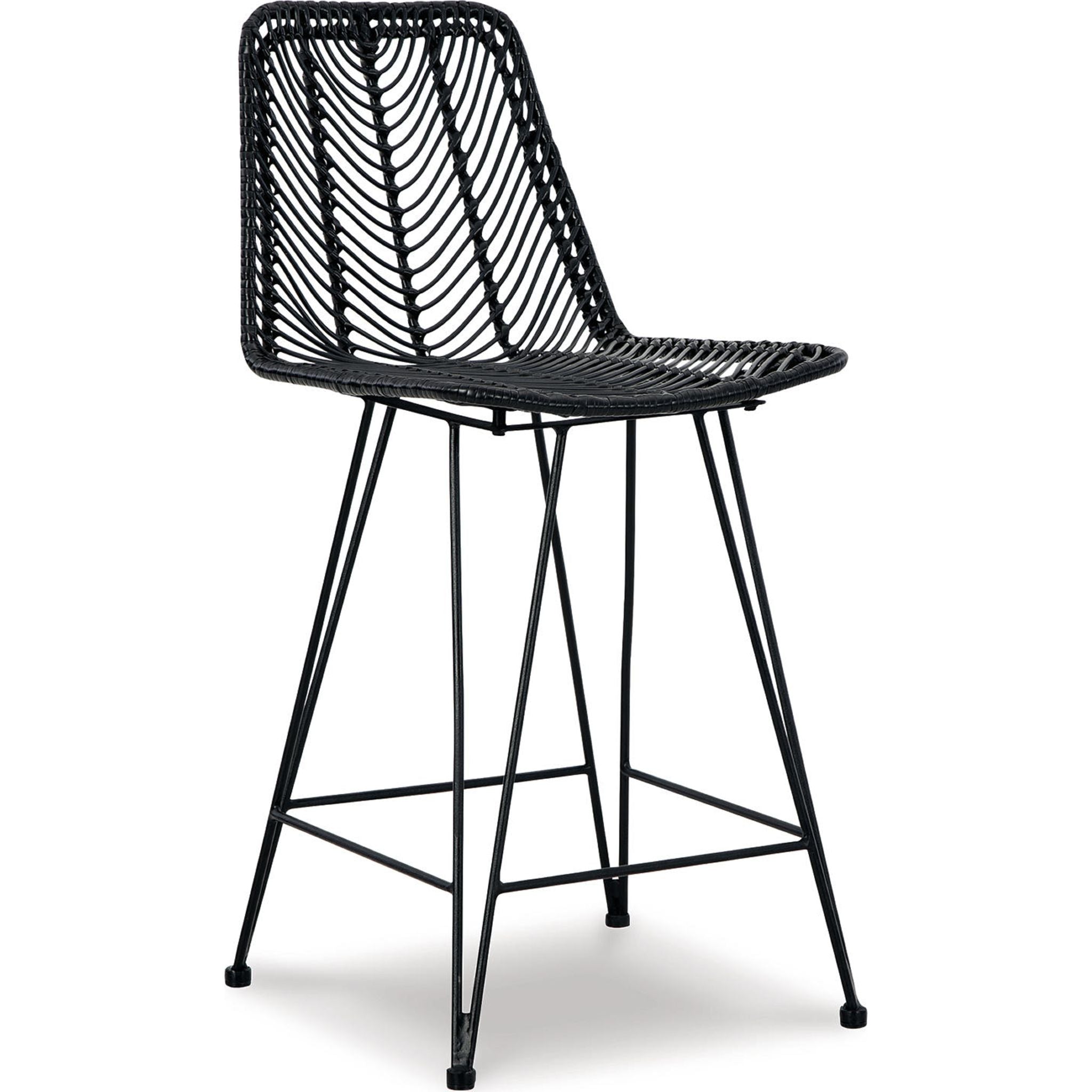 Angentree Black Counter Height Stool (D434 124) - Perfect for Kitchen Islands, Breakfast Bars & Home Decor