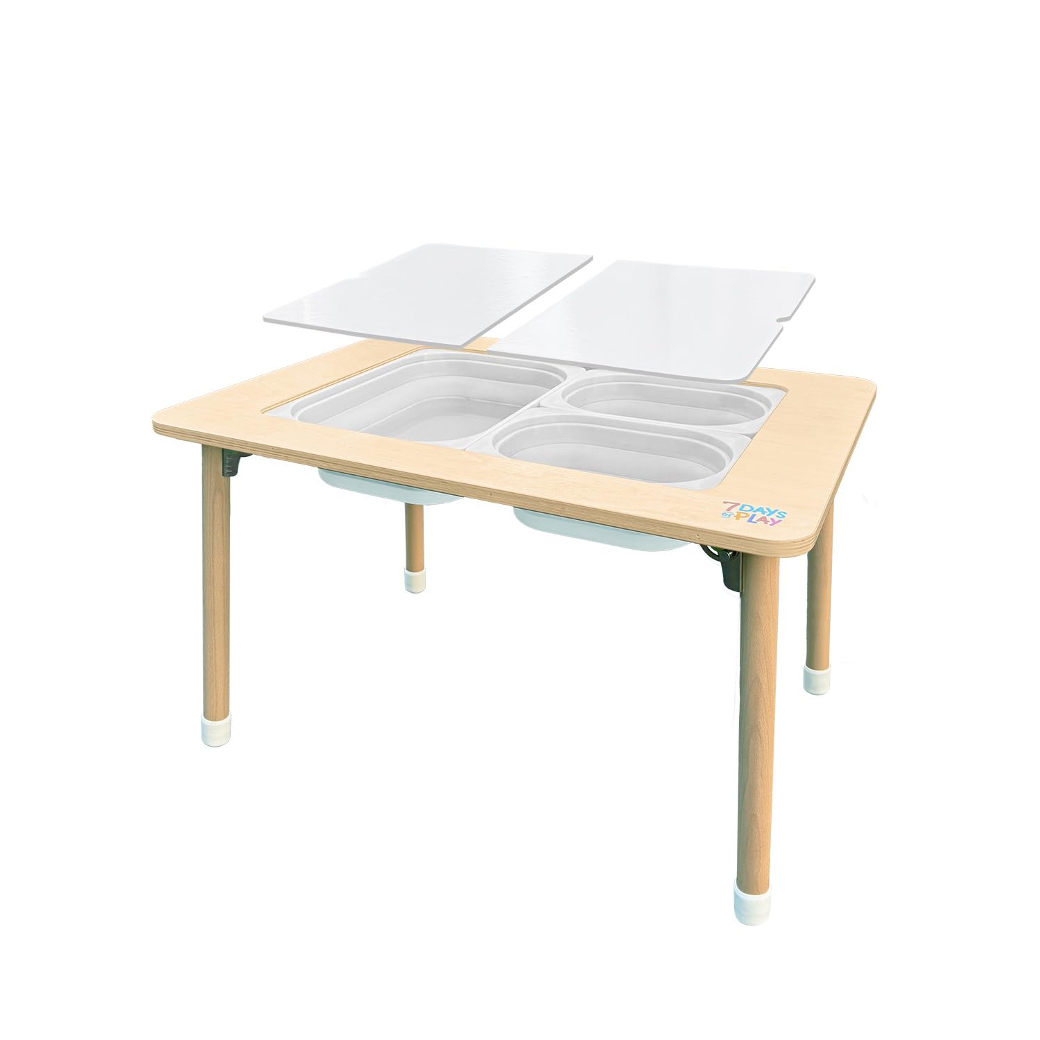Foldable Sensory Play Activity Table with Storage Bins & Lid - Kids Learning & Developmental Toy for Home, Classroom, Daycare & Autism Therapy