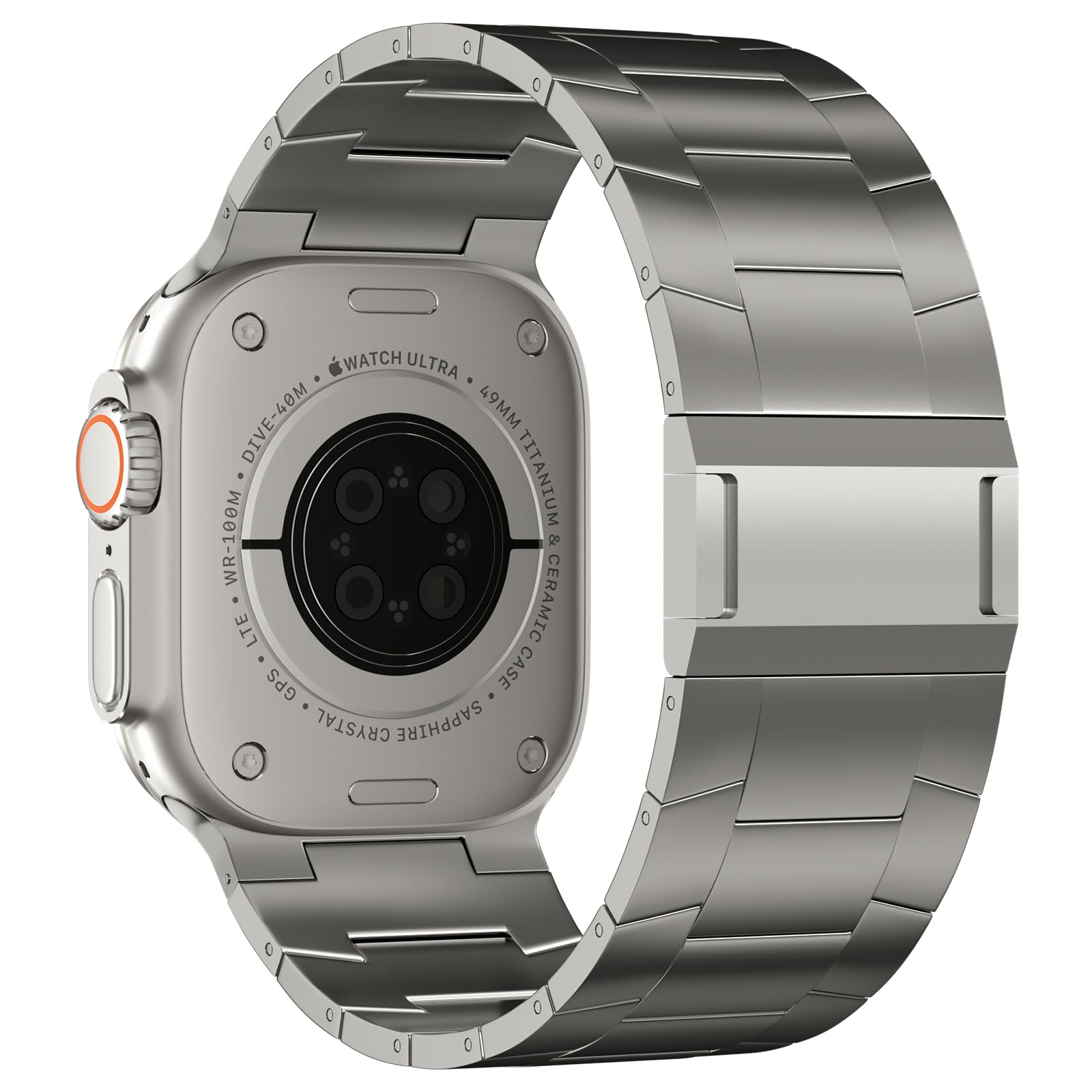 Premium ACESTAR Titanium Band for Apple Watch Ultra 49mm / Ultra 2 49mm / Series 10 46mm - 26mm Adjustable Titanium Link Bracelet with Magnetic Clasp & DLC Coating - Perfect for Workouts, Business Meetings & Outdoor Adventures
