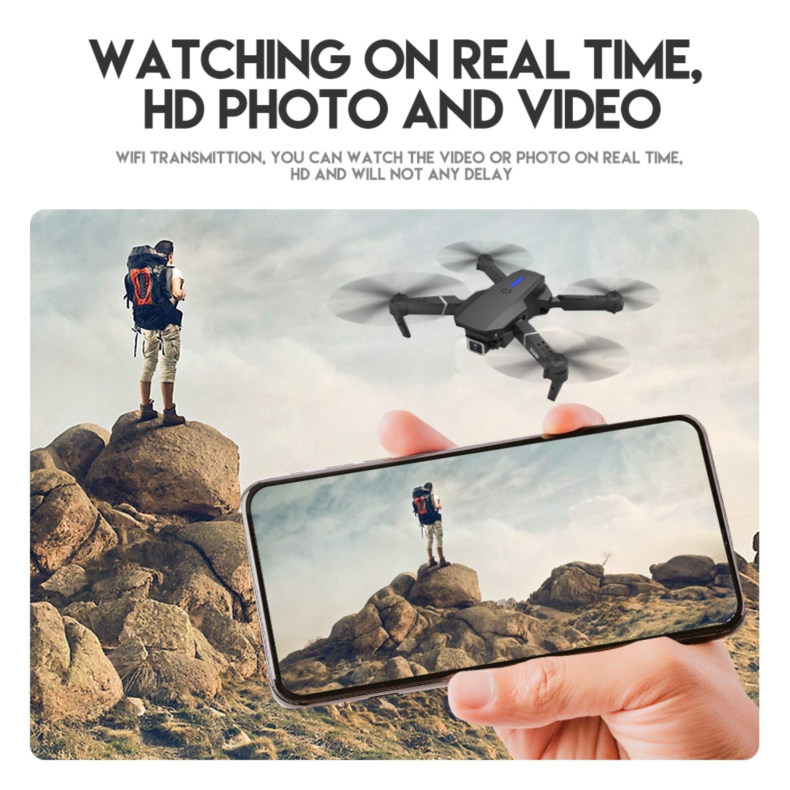 XiaoMinZhang Pro 1080P HD FPV Drone with 3-Side Obstacle Avoidance, Foldable RC Quadcopter, Remote Control Aircraft - Black | Perfect for Aerial Photography, Travel Adventures & Outdoor Exploration