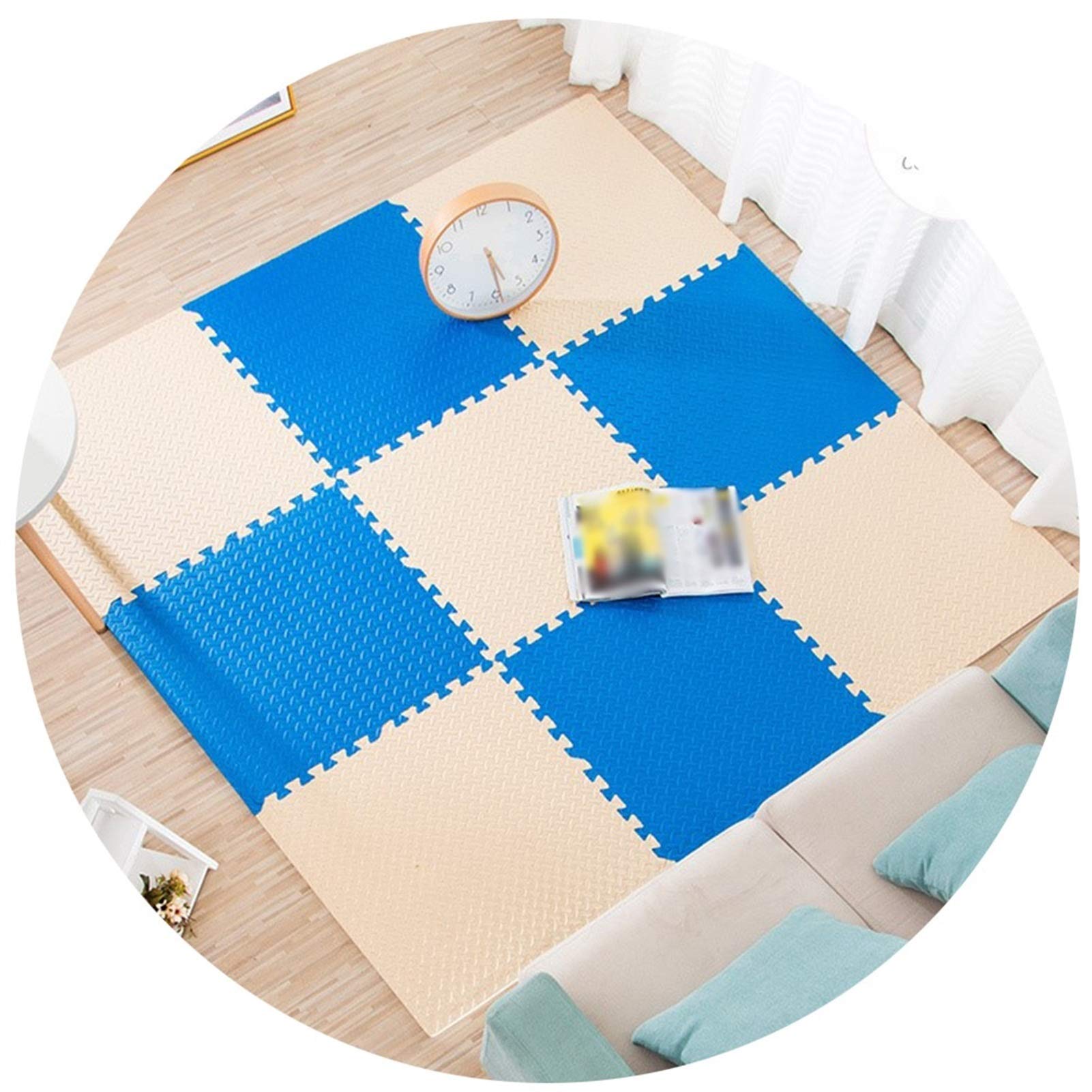 Non-Toxic Interlocking Foam Floor Mats for Kids - 32-Piece EVA Puzzle Playmat Set (30x30x1.2cm) for Playroom, Gym & Yoga - Soft, Safe & Durable in 5 Colors - Beige Option