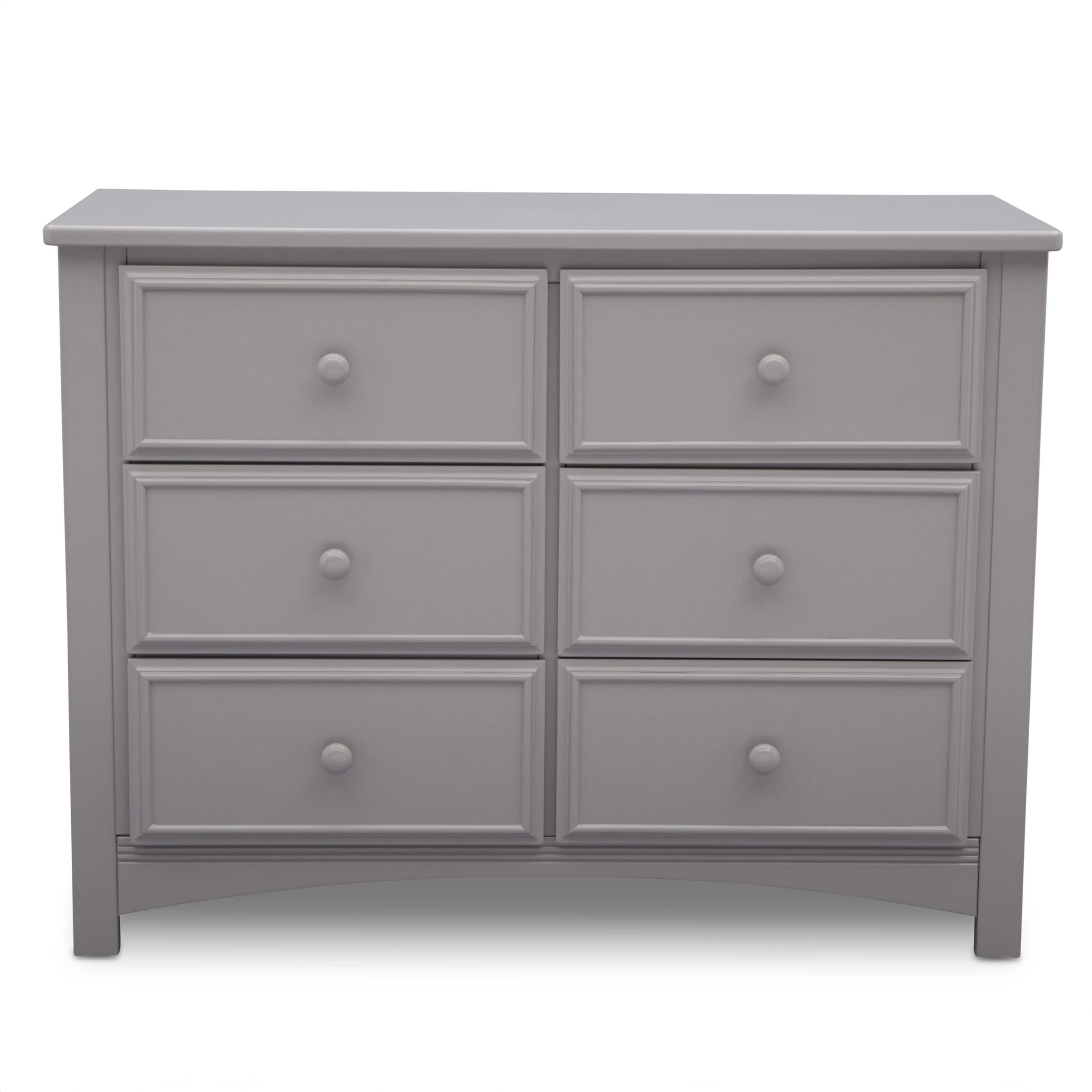 Delta Children Unisex 6-Drawer Double Dresser with Interlocking Drawers - Greenguard Gold Certified, Grey Nursery Dresser for Baby & Kids Bedroom Storage