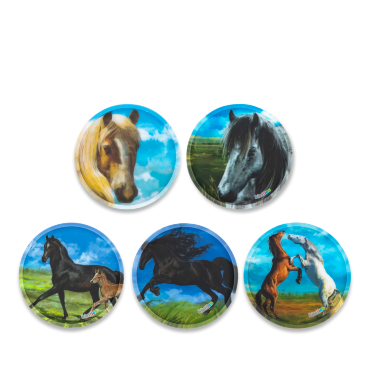 ergobag Klettie 5-Piece Backpack Set - Matte Horses Design for Kids, Durable School Bags with Ergonomic Support | Perfect for School, Travel & Outdoor Adventures