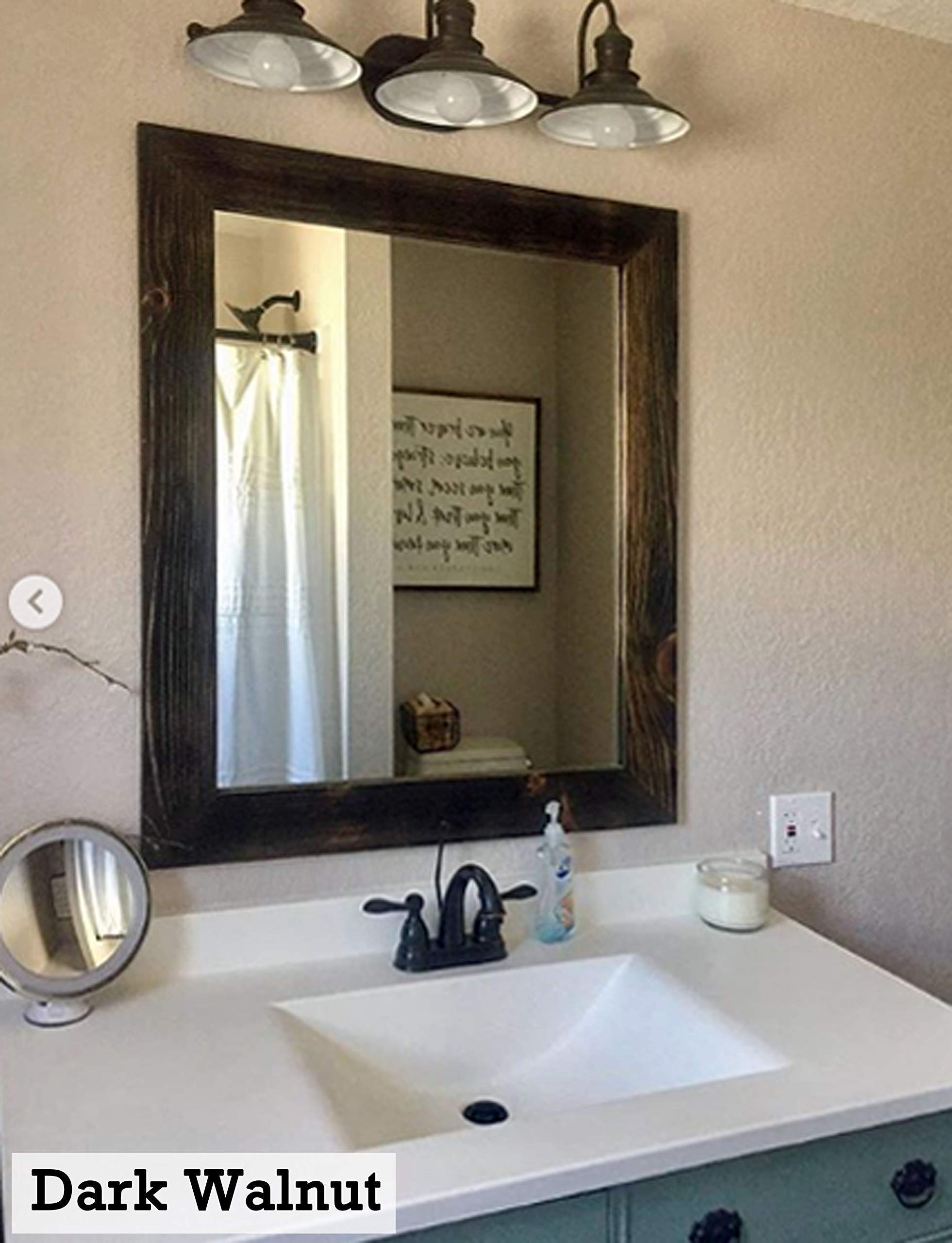 Reclaimed Wood Shiplap Rustic Mirror - Farmhouse Bathroom Vanity Mirror, Large Full Length Wall Mirror for Home Decor, Perfect for Farmhouse, Bathroom, Bedroom & Entryway