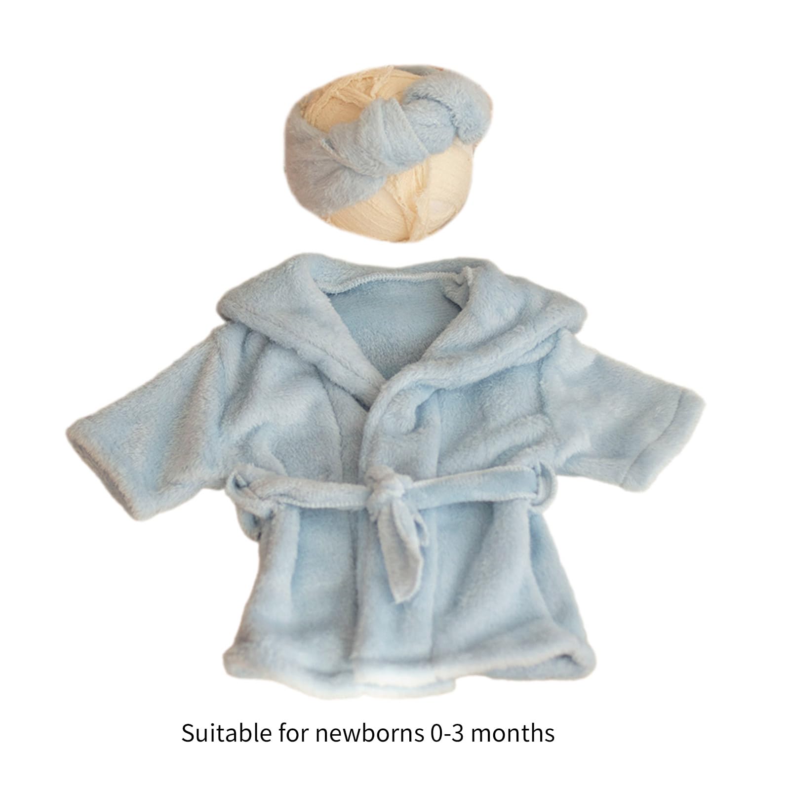 Meiliyizu Newborn Baby Photo Costume - 2-in-1 Bath Robe & Head Towel Outfit for Beach, Photography & Special Occasions | Soft Infant Photo Props for Newborn Photoshoots, Baptism & First Birthday