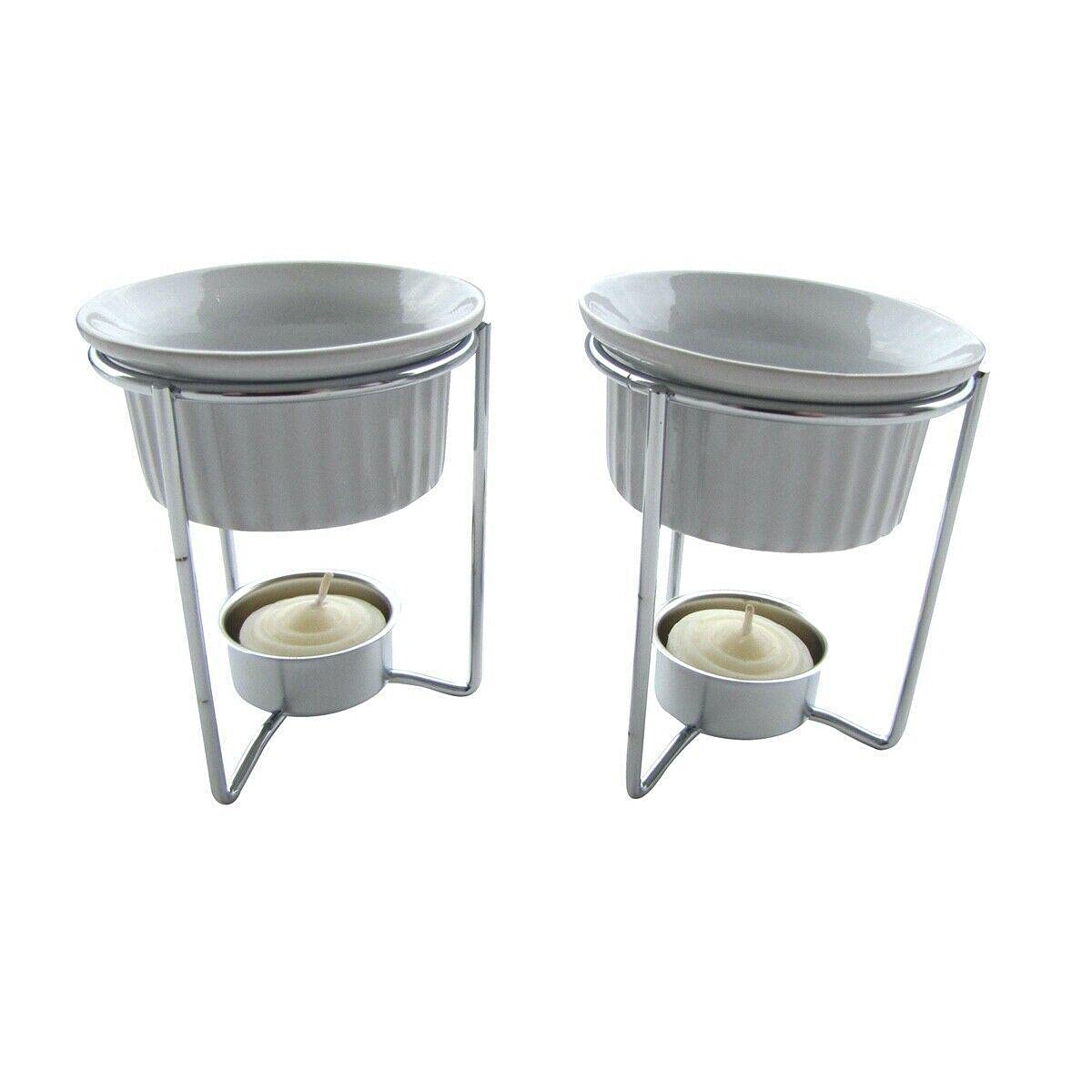 White Ceramic Butter Warmer Dish Set with Lid - Elegant Candle Holder for Seafood, Butter & Kitchen Storage - Perfect for Dining Tables, Restaurants & Home Decor Accessories