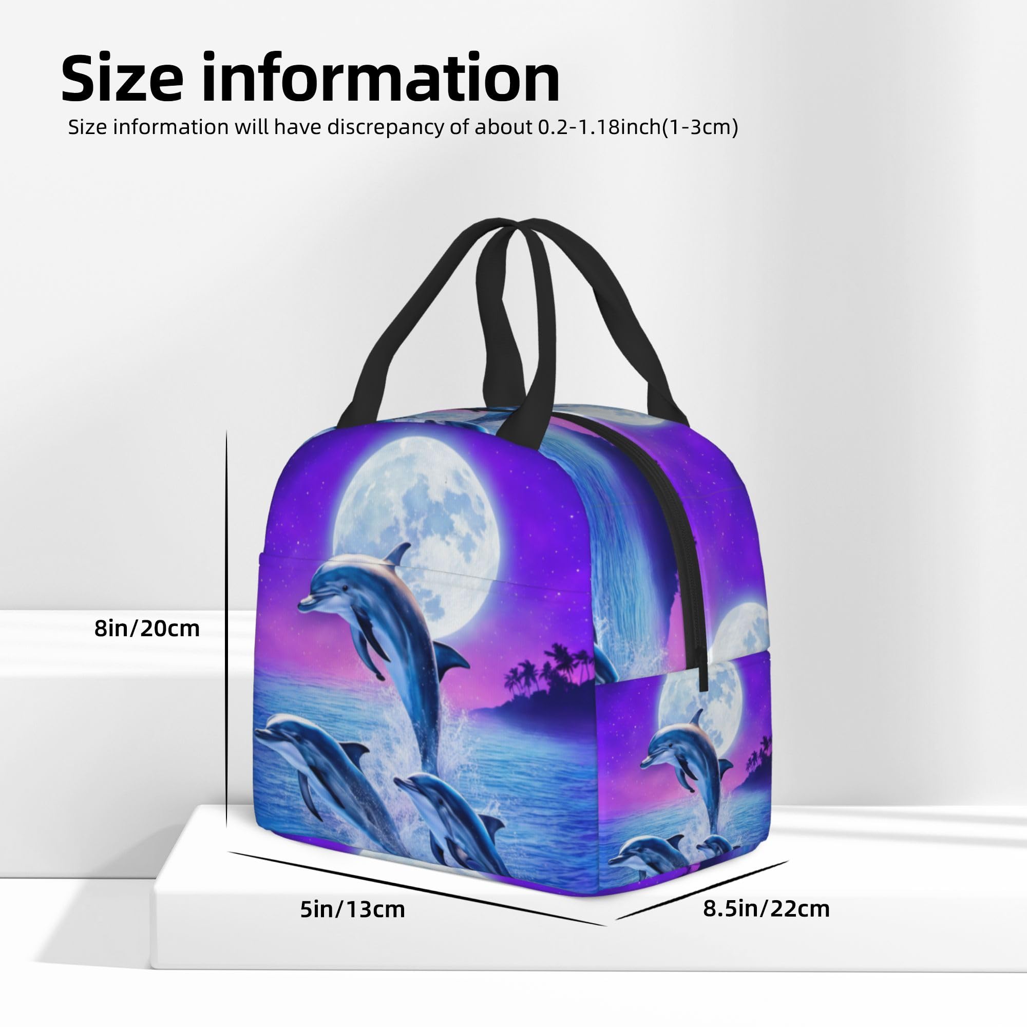 Insulated Dolphin Lunch Box for Kids - Reusable Lunch Bags for Boys & Girls, Perfect for School, Camping, Hiking, Picnic, Beach & Travel - Keep Food Fresh for Outdoor Adventures & Daily Use