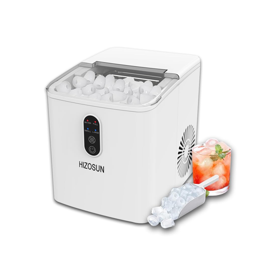 Portable Countertop Ice Maker Machine - Fast 9 Cubes in 6 Minutes, 26 lbs Daily Output, Self-Cleaning Function, Compact White Design - Perfect for Home Kitchen, Office, RV & Outdoor Parties